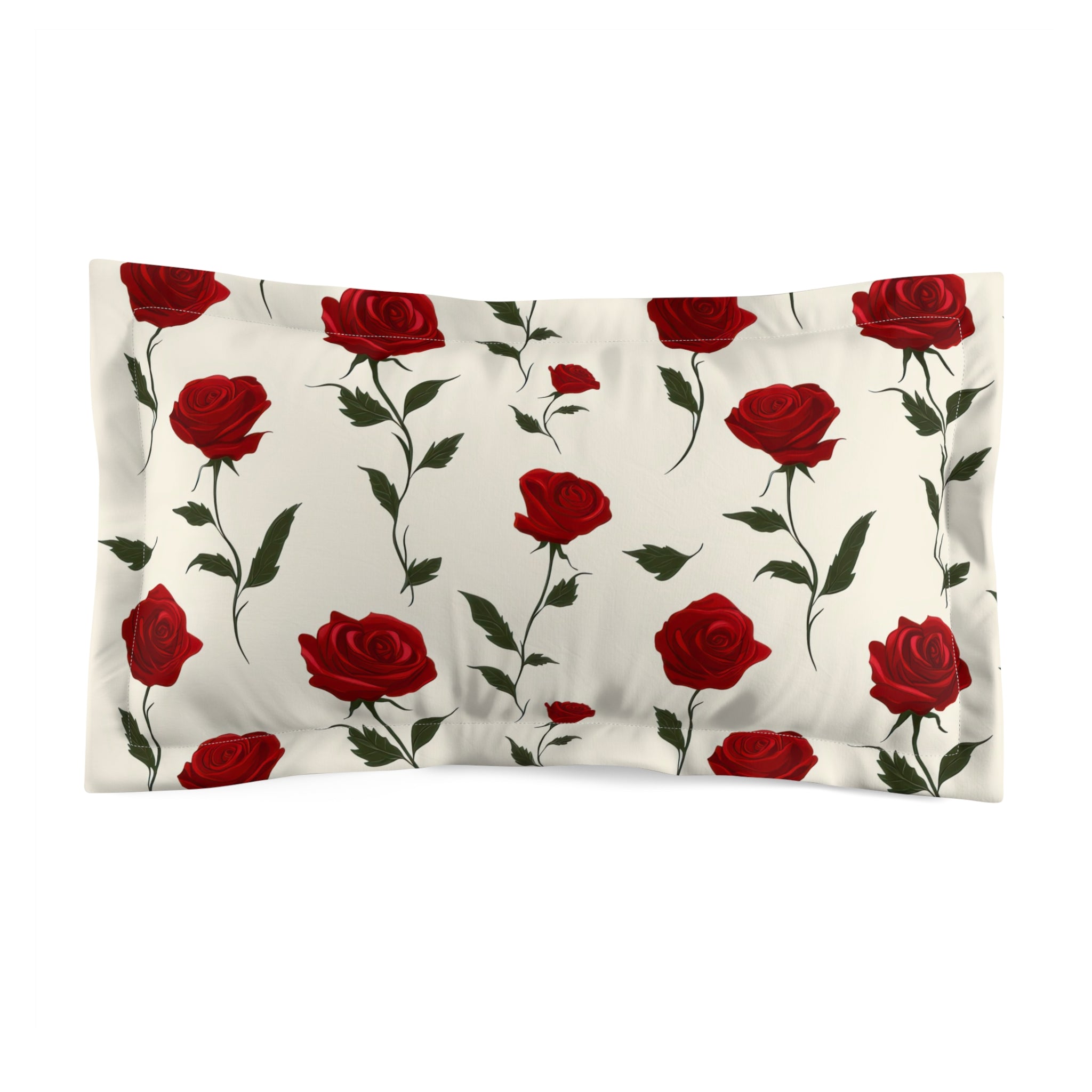 Red Roses Microfiber Pillow Sham, Artsulli - Art is Long, Life is Short, Home Decor, Size, King, , , , , 10483410510827
