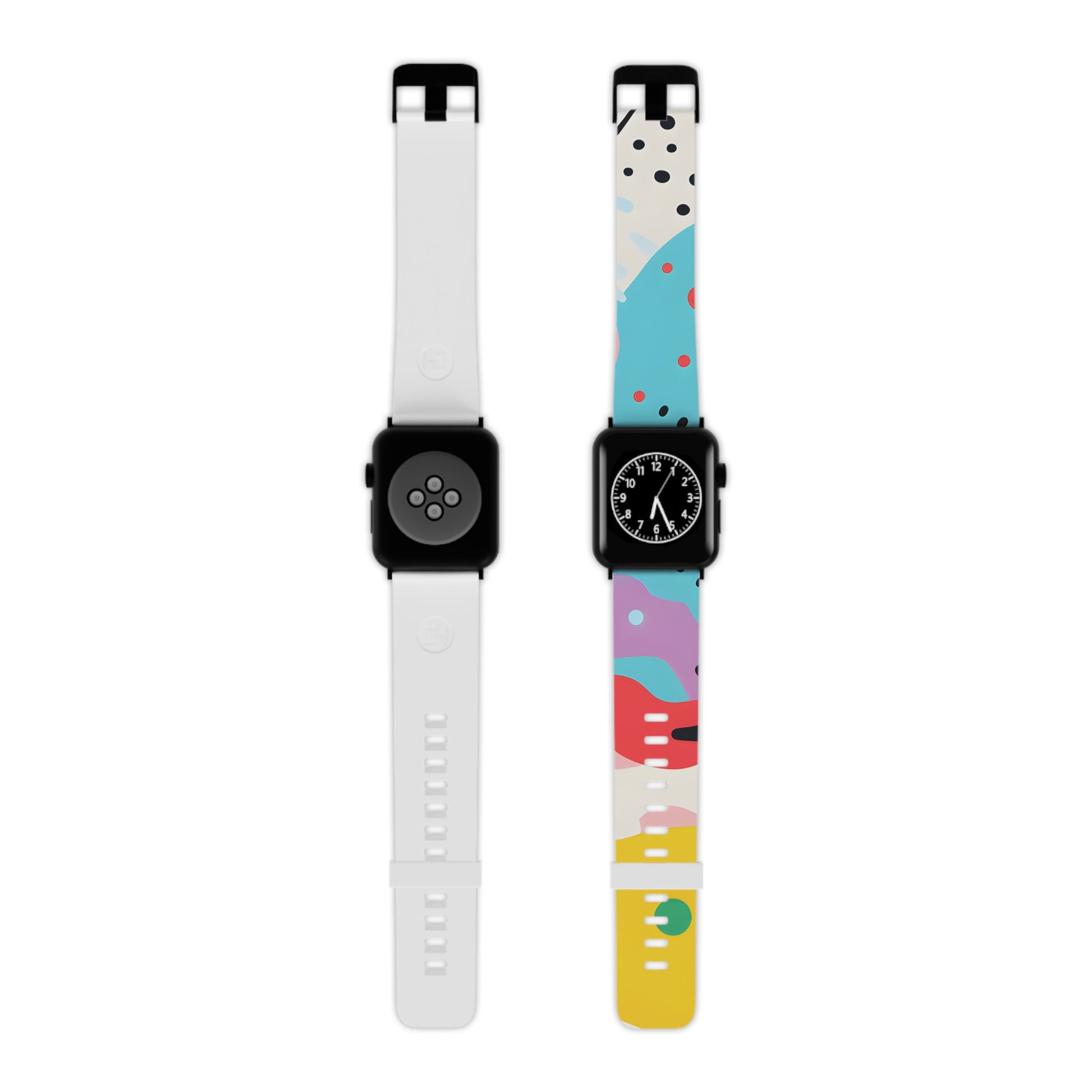 Colorful Abstract Shapes Surreal Watch Band for Apple Watch, Artsulli - Art is Long, Life is Short, Accessories, Size, 8'' × 0.75'' / 42 - 44 mm, Color, Black, , , 27854854935612