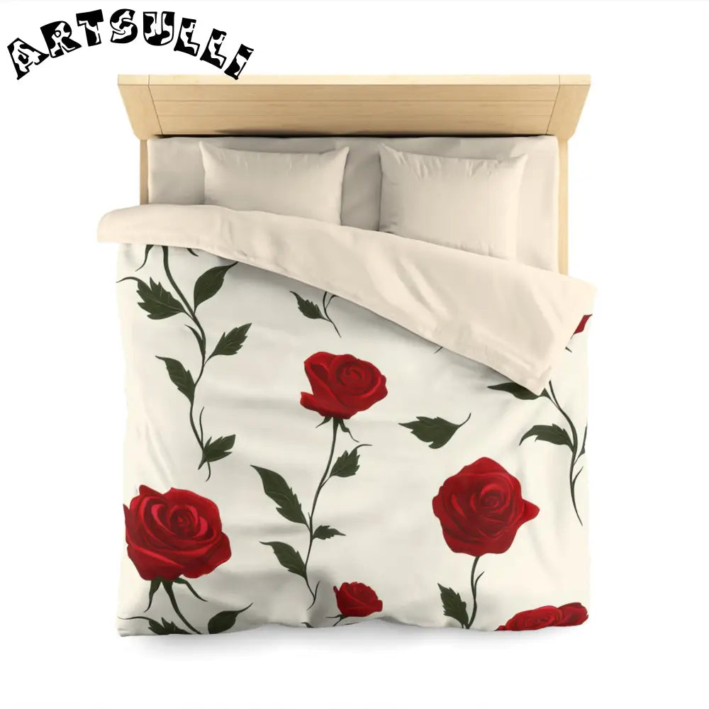 JAKKOUTTHEBXX Red Roses Microfiber Duvet Cover JAKKOUTTHEBXX