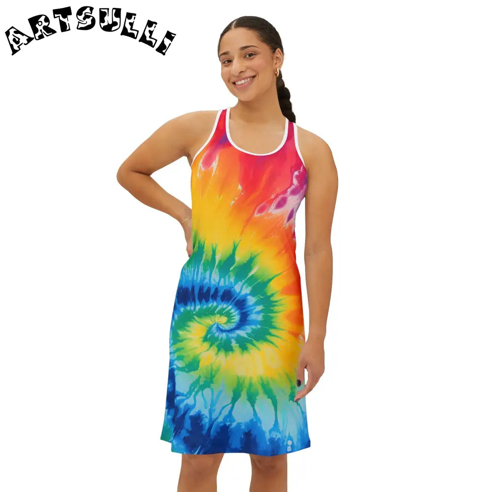 JAKKOUTTHEBXX Rainbow Tie-Dye Tank Dress 2025
