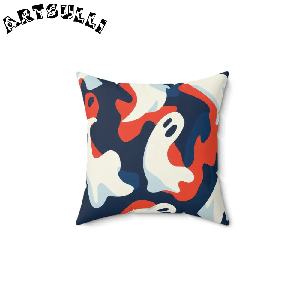 JAKKOUTTHEBXX Camo Ghosts Spun Polyester Square Pillow JAKKOUTTHEBXX