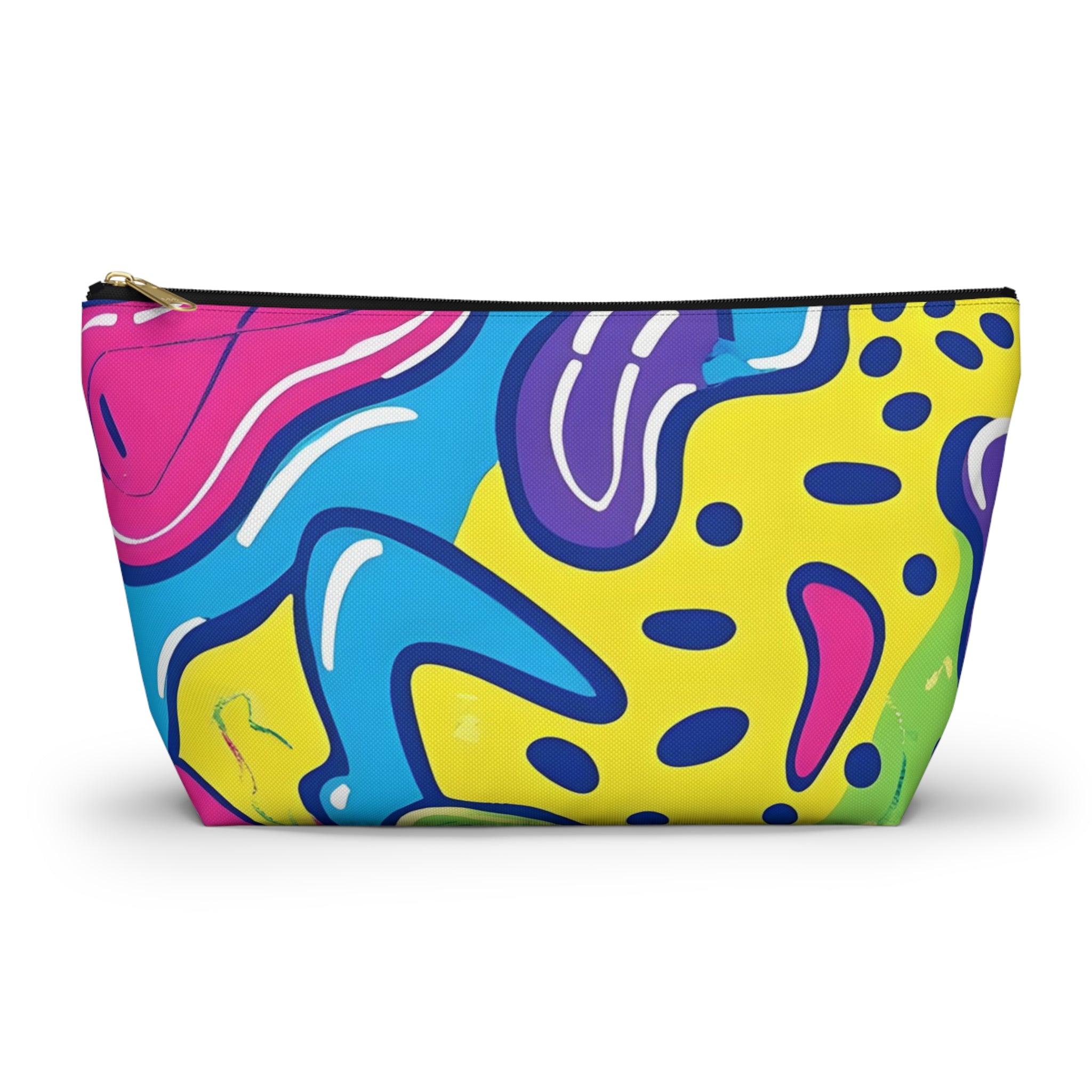 90s Trippy Slime Accessory Pouch w T-bottom, Artsulli - Art is Long, Life is Short, Bags, Size, Large, Color, Black zipper, , , 28351395185777663474