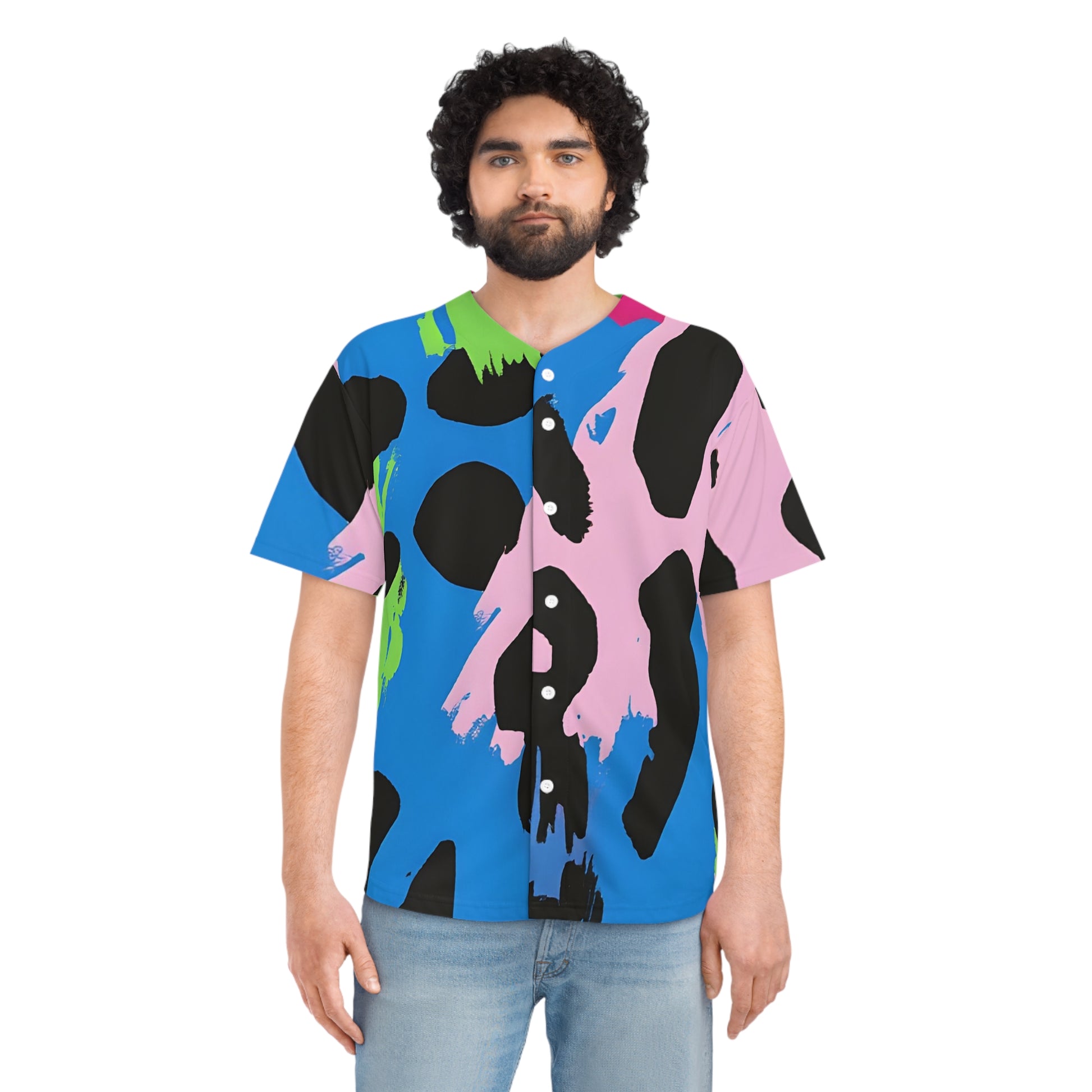 90s Neon Men's Baseball Jersey (AOP), Artsulli - Art is Long, Life is Short, All Over Prints, , , , , , , 