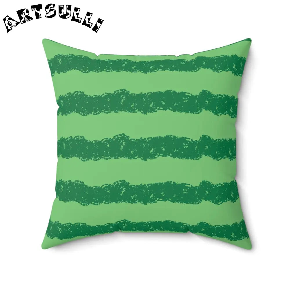 JAKKOUTTHEBXX Watermelon Green Spun Polyester Square Pillow