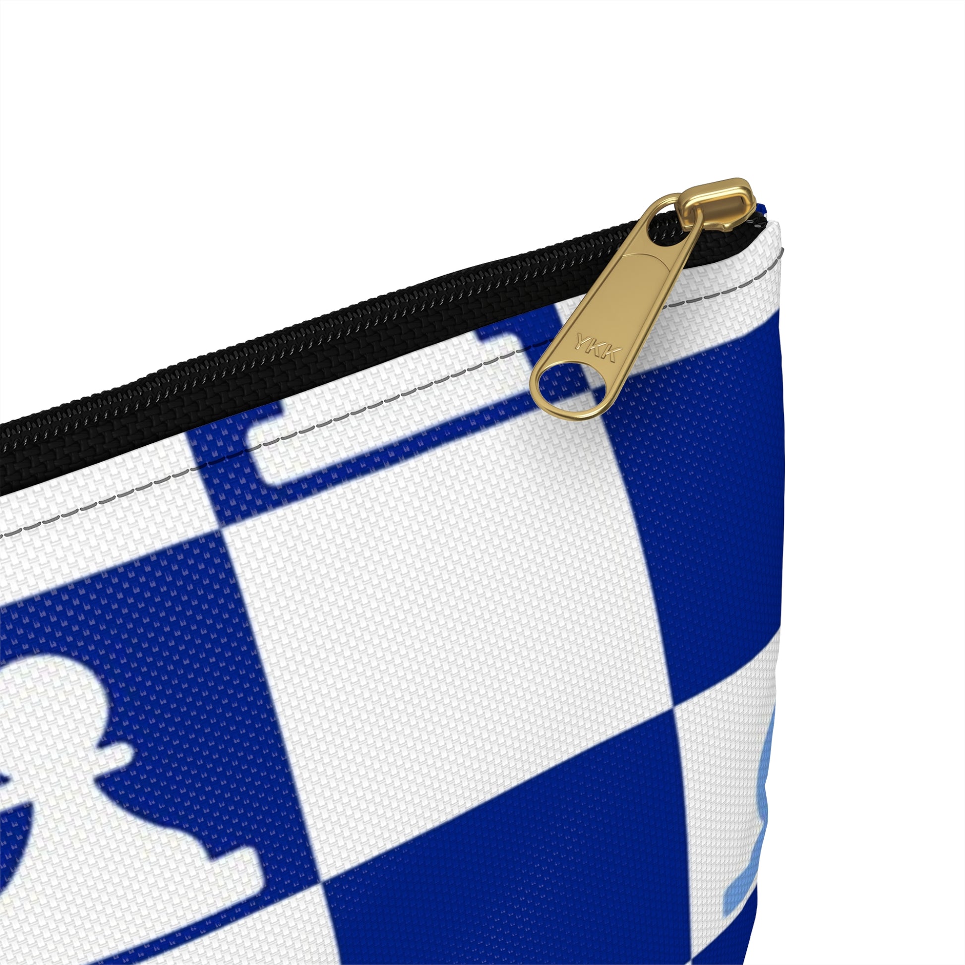 Chessboard Navy Blue Accessory Pouch, Artsulli - Art is Long, Life is Short, Bags, , , , , , , 
