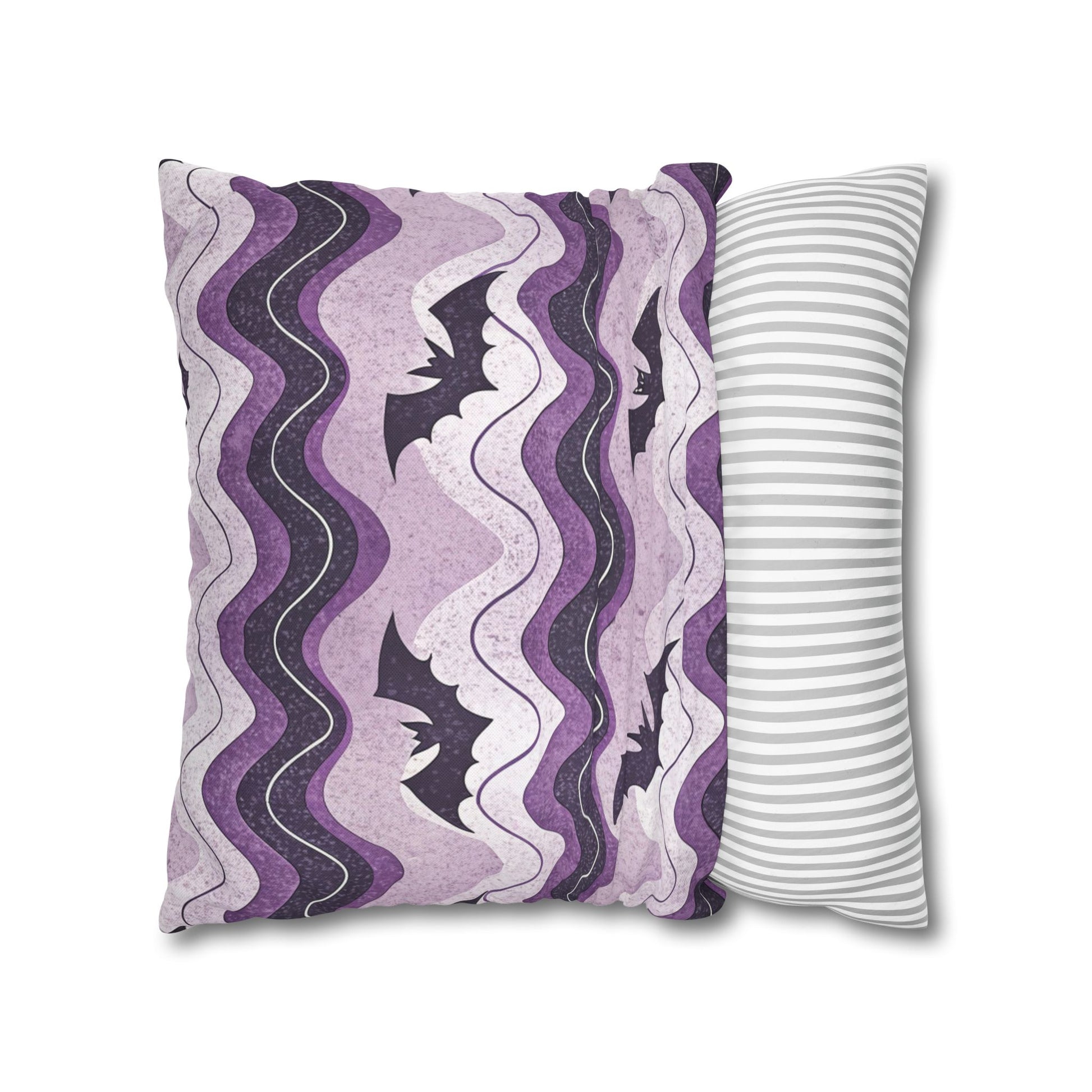 Bat Wave Spun Polyester Square Pillowcase, Artsulli - Art is Long, Life is Short, Home Decor, , , , , , , 