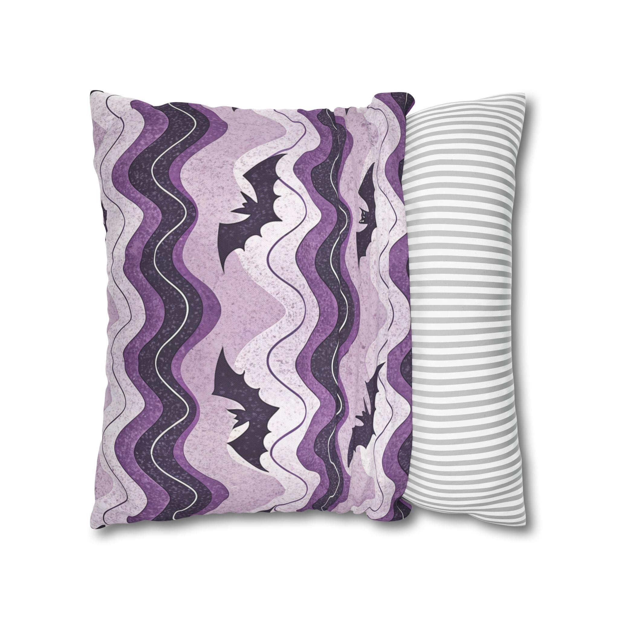 Bat Wave Spun Polyester Square Pillowcase, Artsulli - Art is Long, Life is Short, Home Decor, , , , , , , 