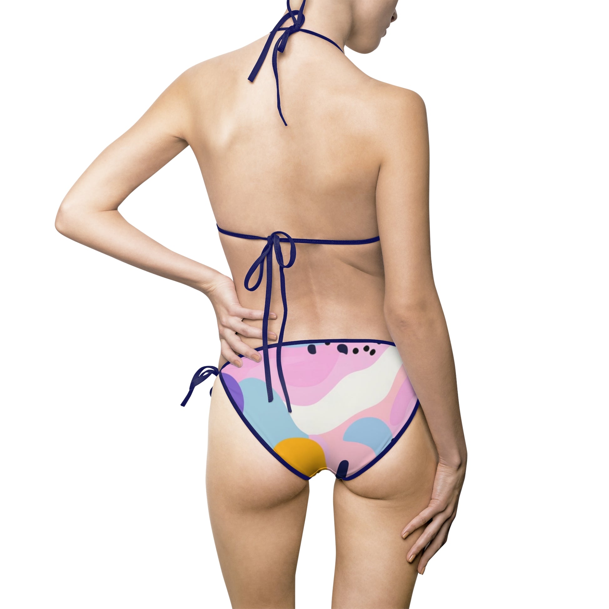 Colorful Abstract Dots and Shapes Women's Bikini Swimsuit (AOP), Artsulli - Art is Long, Life is Short, All Over Prints, , , , , , , 