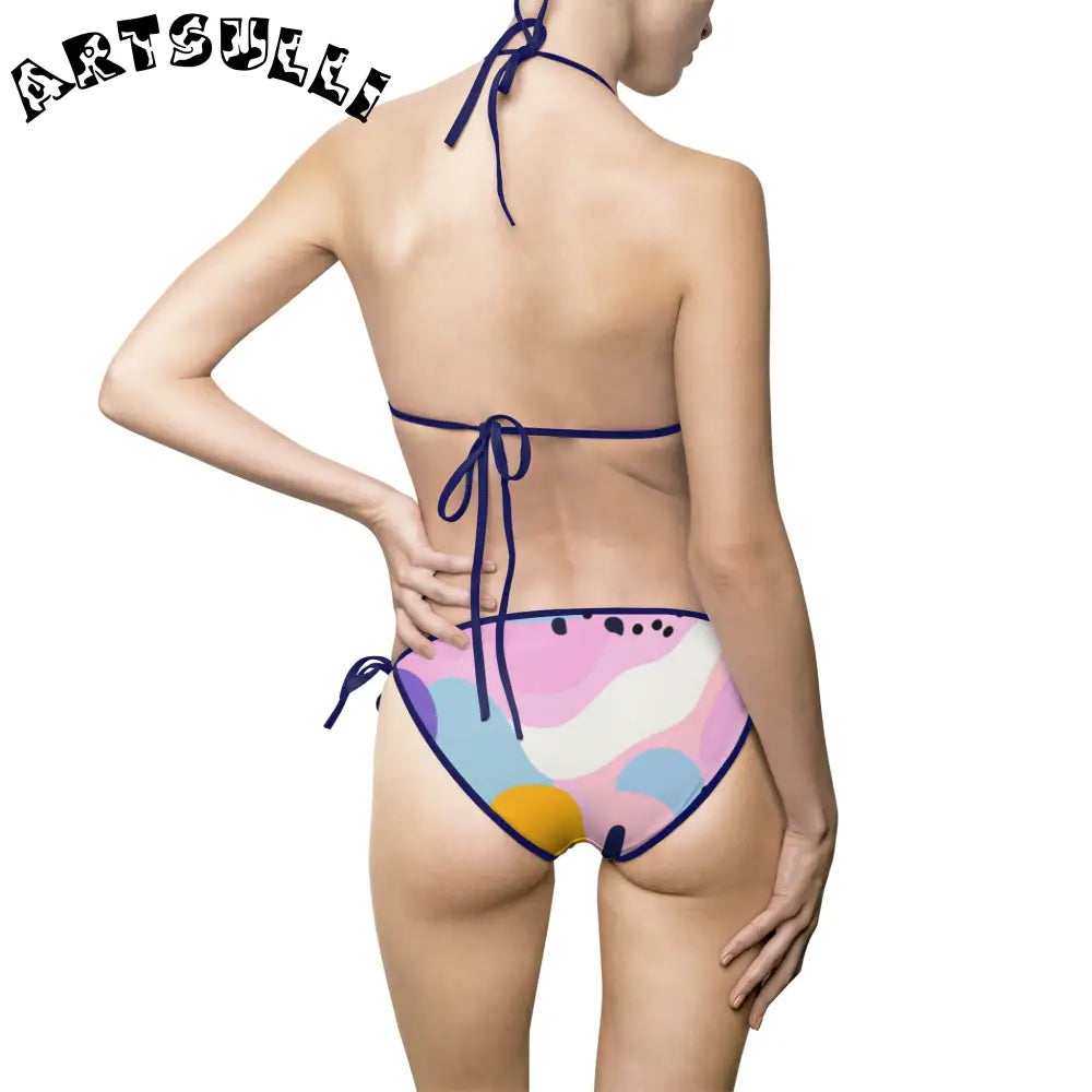 JAKKOUTTHEBXX Colorful Abstract Dots and Shapes Women’s Bikini