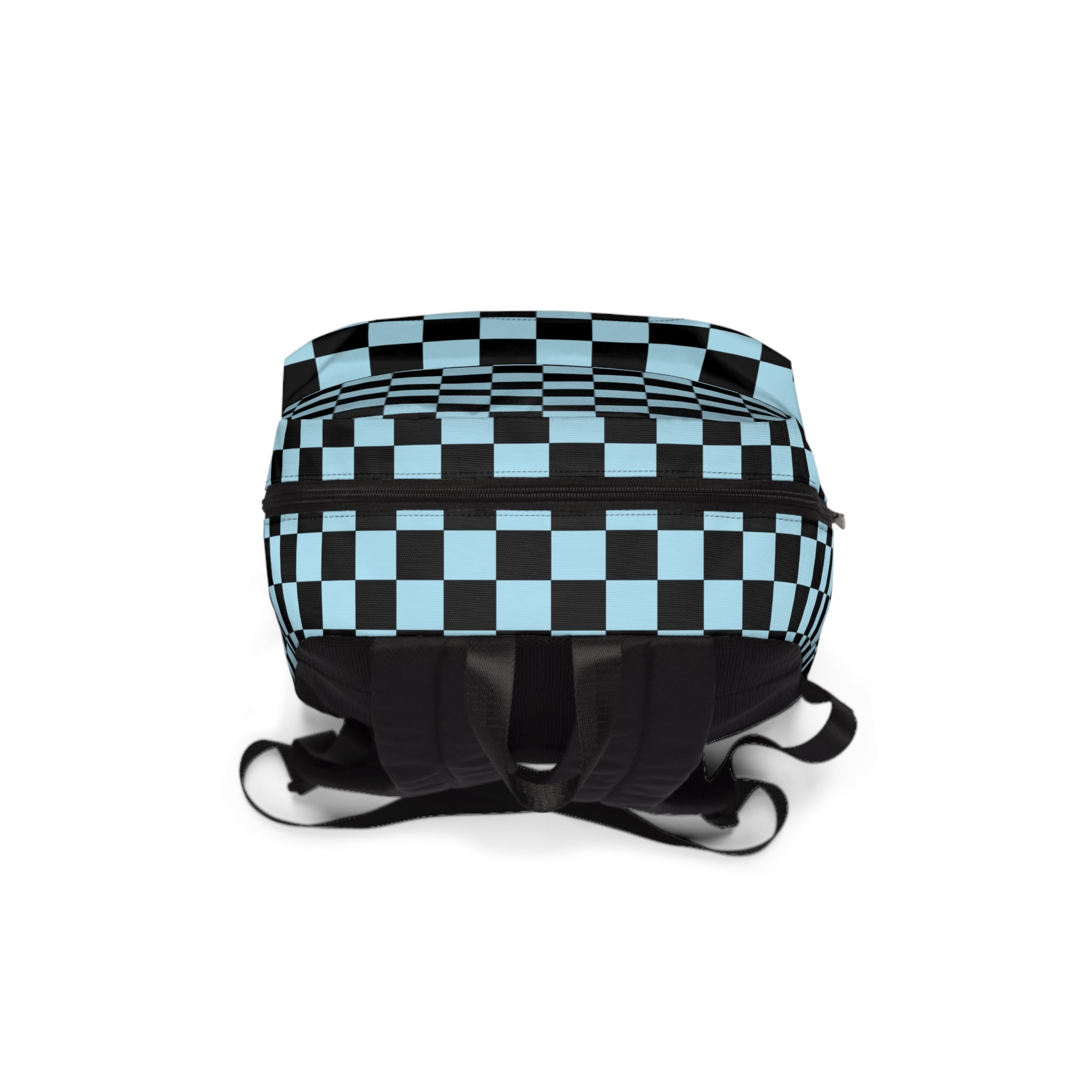 Checkerboard Black and Blue Unisex Classic Backpack, Artsulli - Art is Long, Life is Short, Bags, , , , , , , 