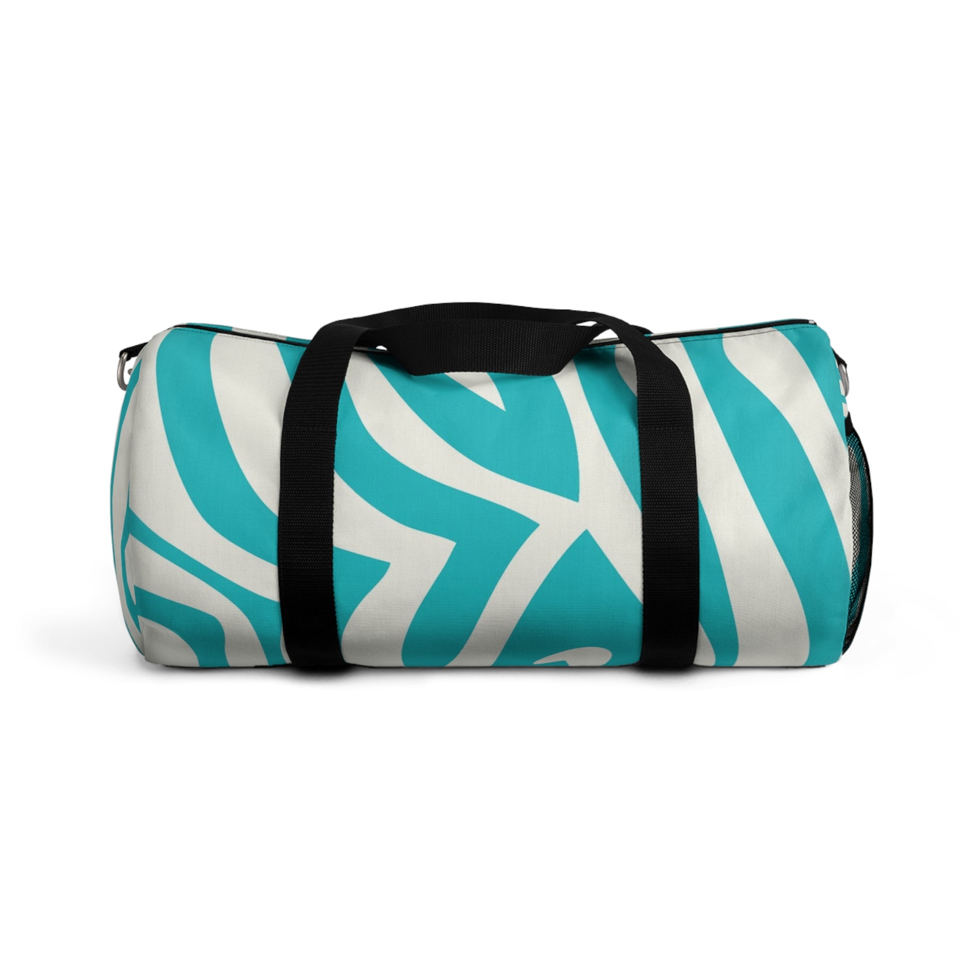 Melting Zebra Stripes Turquoise and White Duffel Bag, Artsulli - Art is Long, Life is Short, Bags, Size, Small, , , , , 73044337641534