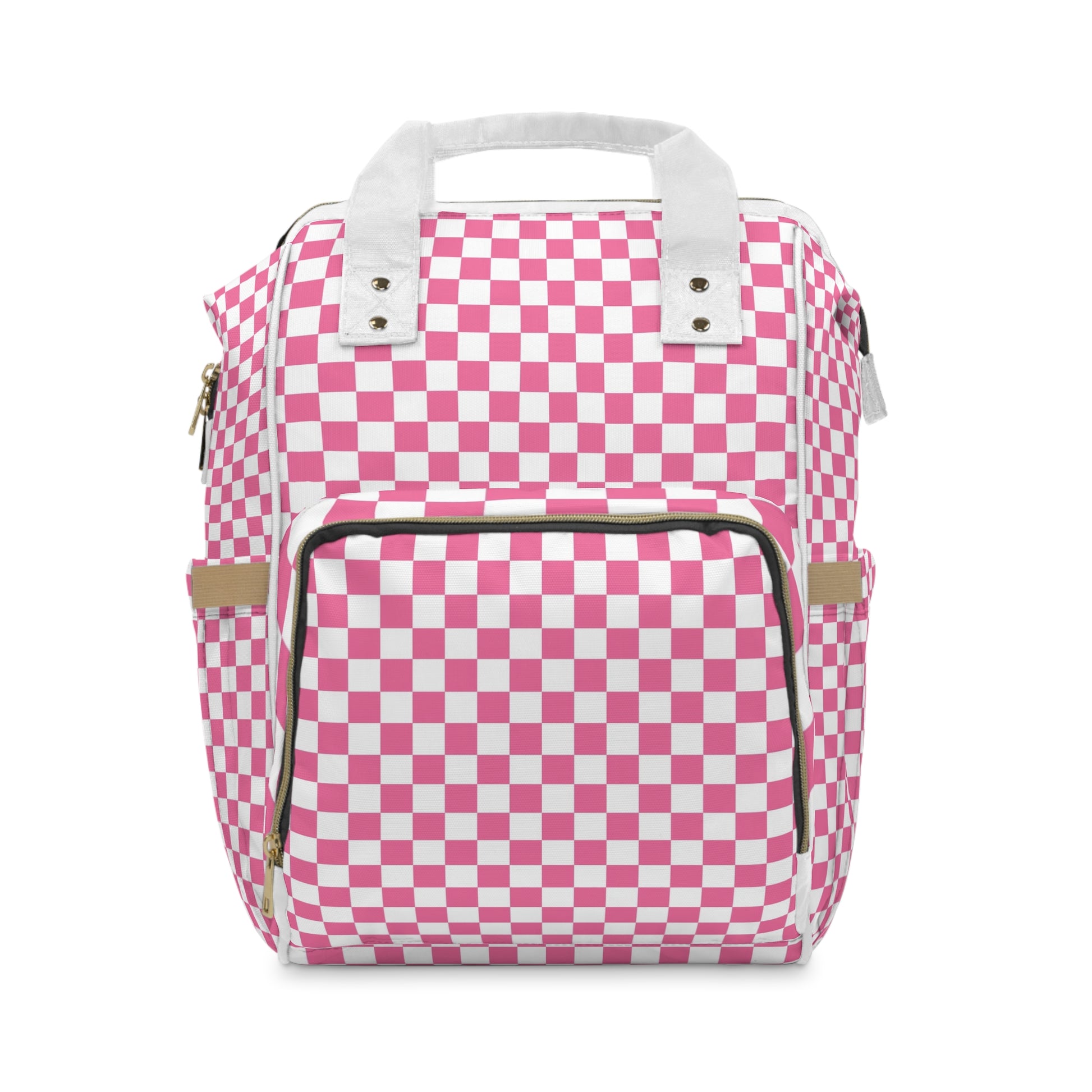 Yuyushiki Pink Check Multifunctional Diaper Backpack, Artsulli - Art is Long, Life is Short, Bags, Size, 15.0" × 10.8" × 6.7'', , , , , 10350778506010925000