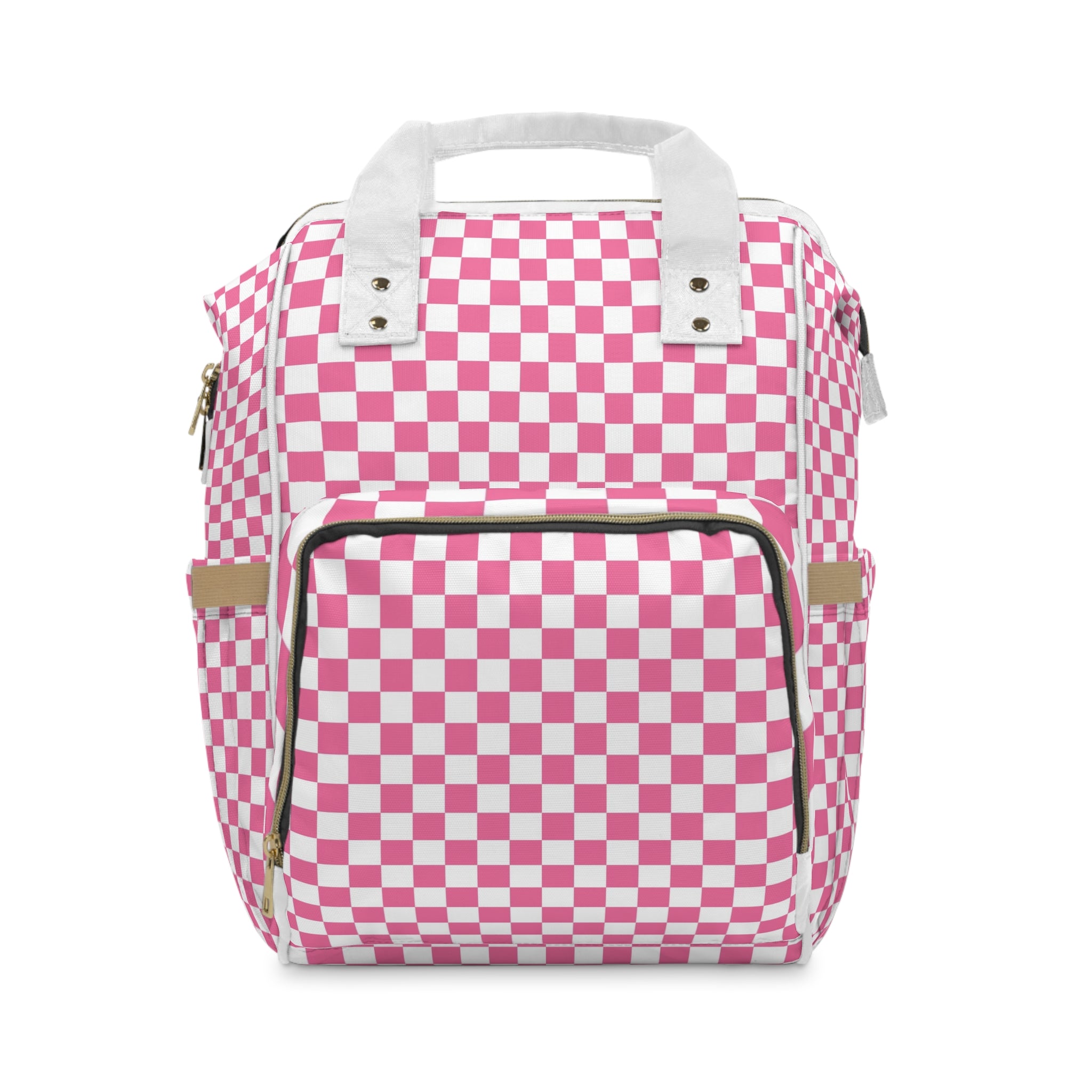 Yuyushiki Pink Check Multifunctional Diaper Backpack, Artsulli - Art is Long, Life is Short, Bags, Size, 15.0" × 10.8" × 6.7'', , , , , 10350778506010925000
