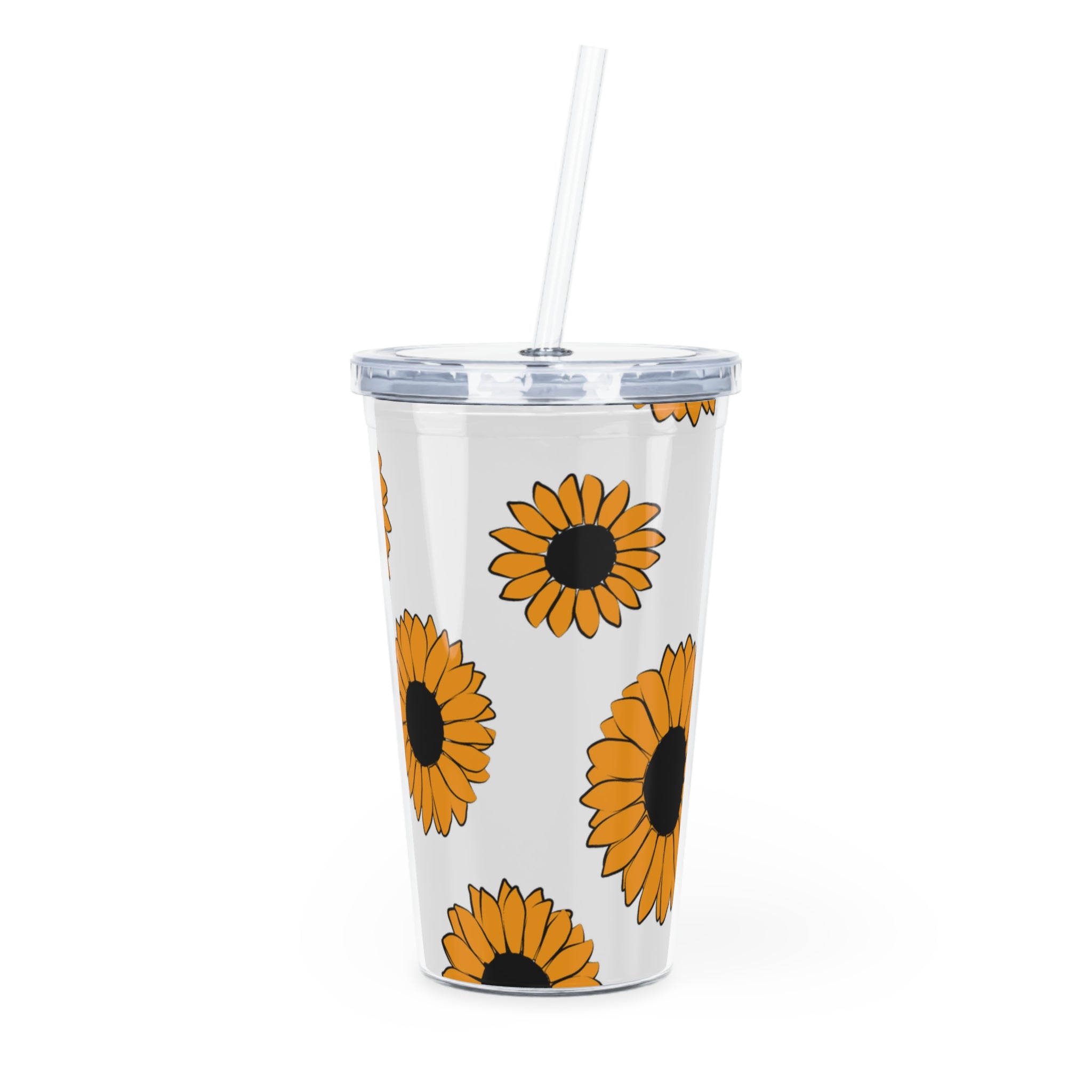 Sunflowers Plastic Tumbler with Straw, Artsulli - Art is Long, Life is Short, Mug, Size, 20oz, Color, Transparent, , , 12083543817365