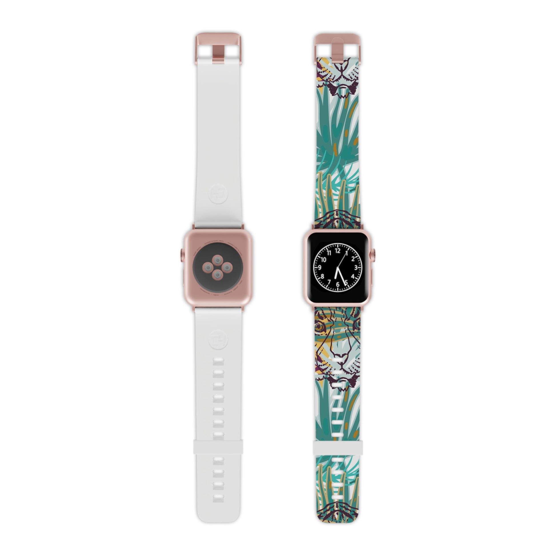 Tropical Jungle Tigers Brown and Green Watch Band for Apple Watch, Artsulli - Art is Long, Life is Short, Accessories, Size, 7.5'' × 0.75'' / 42 - 44 mm, Color, Rose Gold, , , 14528829015703