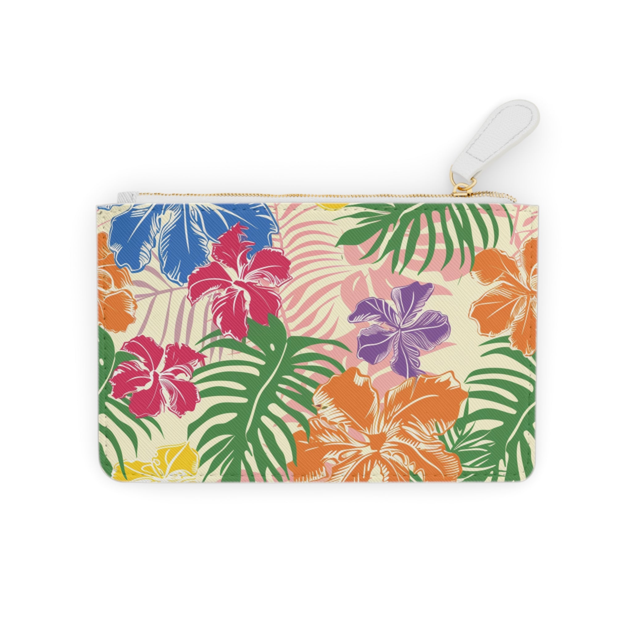 Blooming Tropical Flowers Mini Clutch Bag, Artsulli - Art is Long, Life is Short, Bags, Size, 6.3” x 4”, Color, White, , , 47295793222152288655