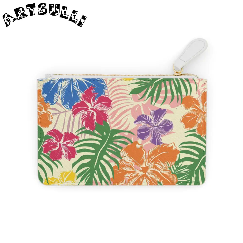 Blooming Tropical Flowers Mini Clutch Bag, Artsulli - Art is Long, Life is Short, Bags, Size, 6.3” x 4”, Color, White, , , 47295793222152288655