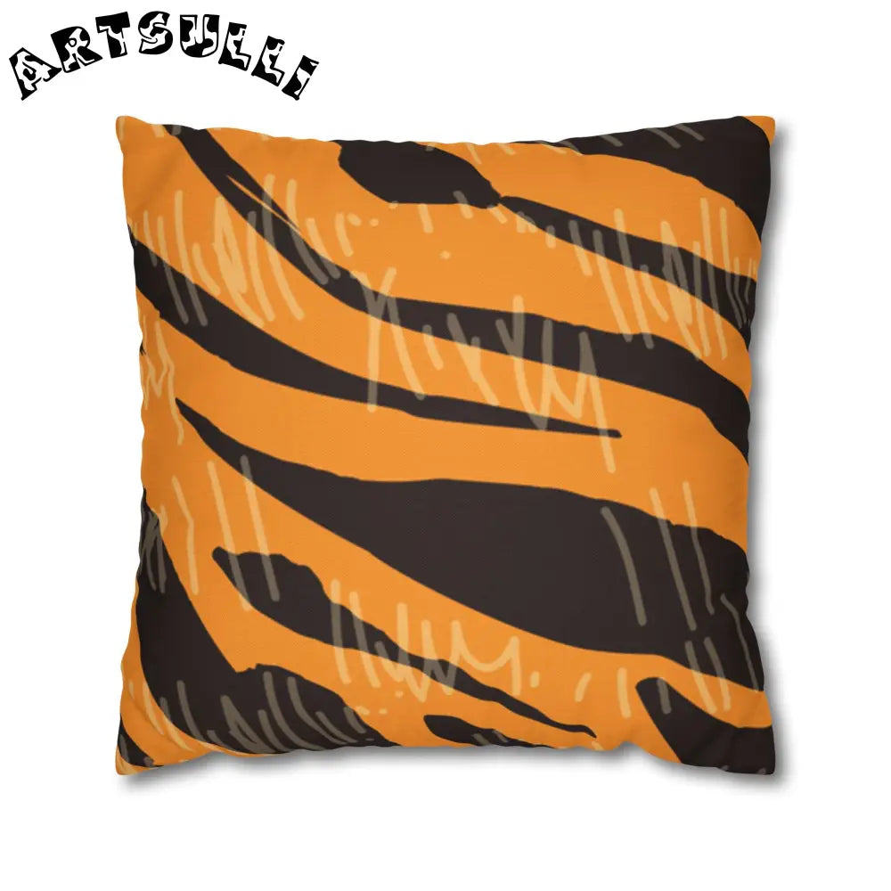 JAKKOUTTHEBXX Tiger Scratches Orange & Black Spun Polyester Square