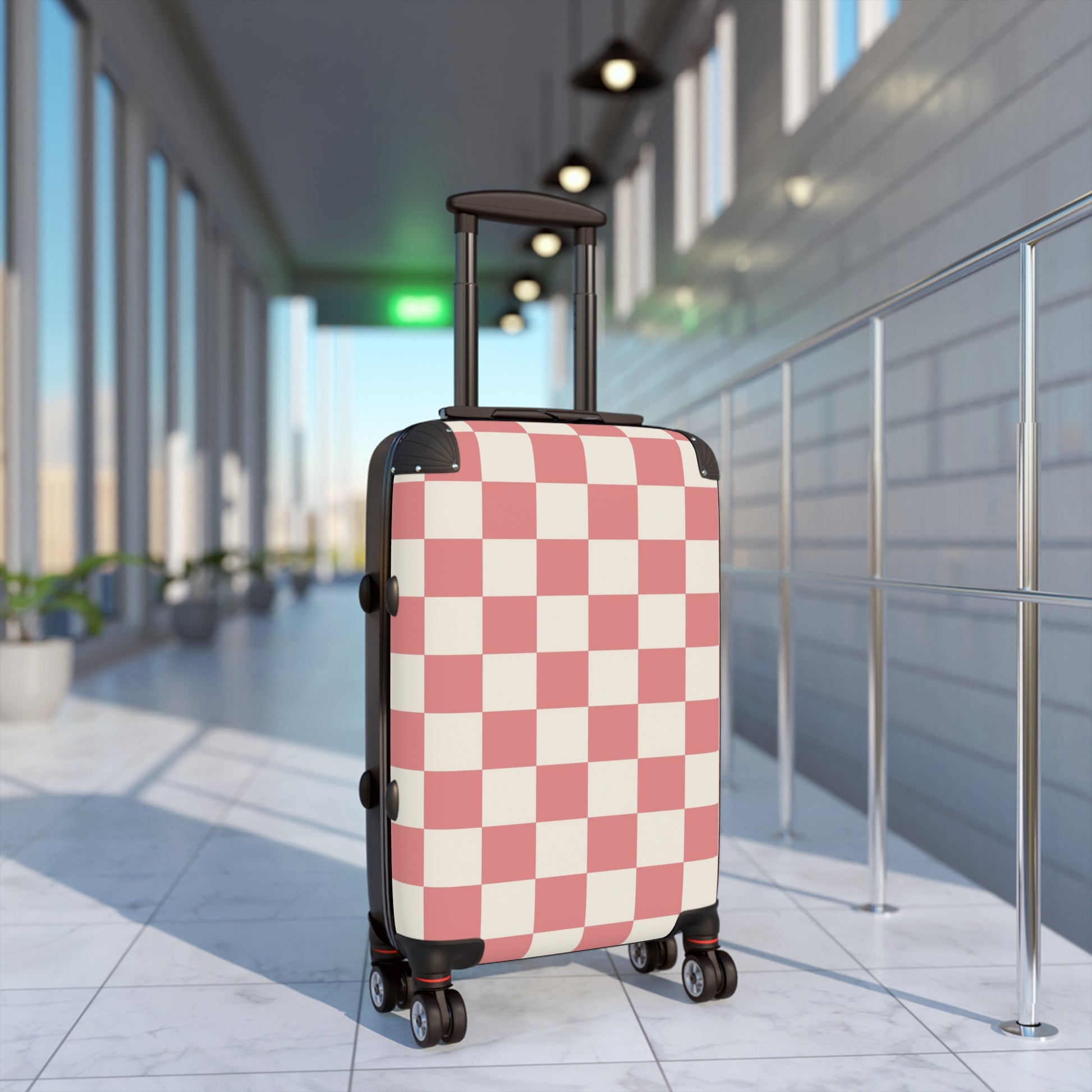 Retro Checkered Grassland Sprites Suitcase, Artsulli - Art is Long, Life is Short, Bags, , , , , , , 
