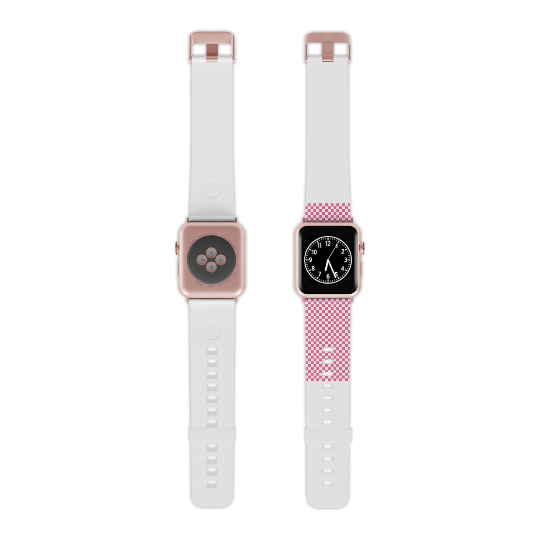 Yuyushiki Pink Check Watch Band for Apple Watch, Artsulli - Art is Long, Life is Short, Accessories, Size, 7.5'' × 0.75'' / 38 - 40 mm, Color, Rose Gold, , , 28024740622877139859