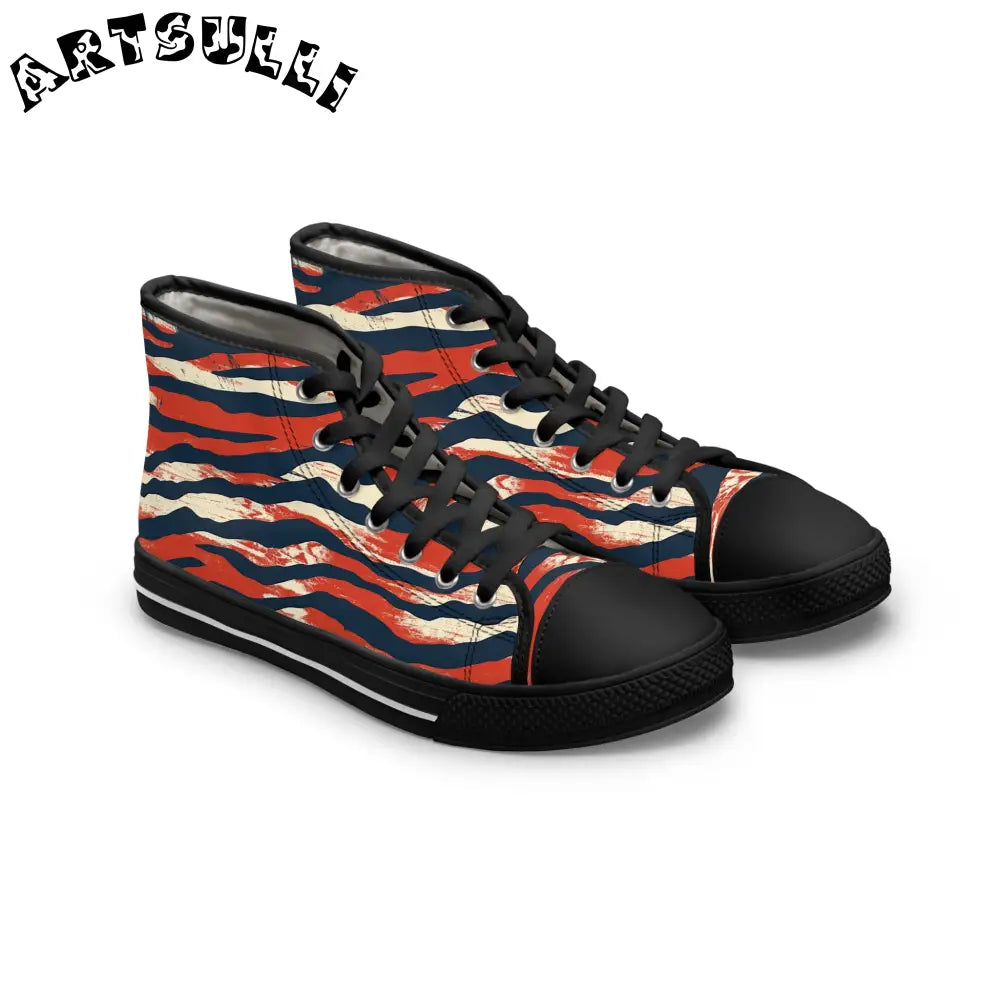 JAKKOUTTHEBXX Capricious Tiger Wave Women’s High Top Sneakers