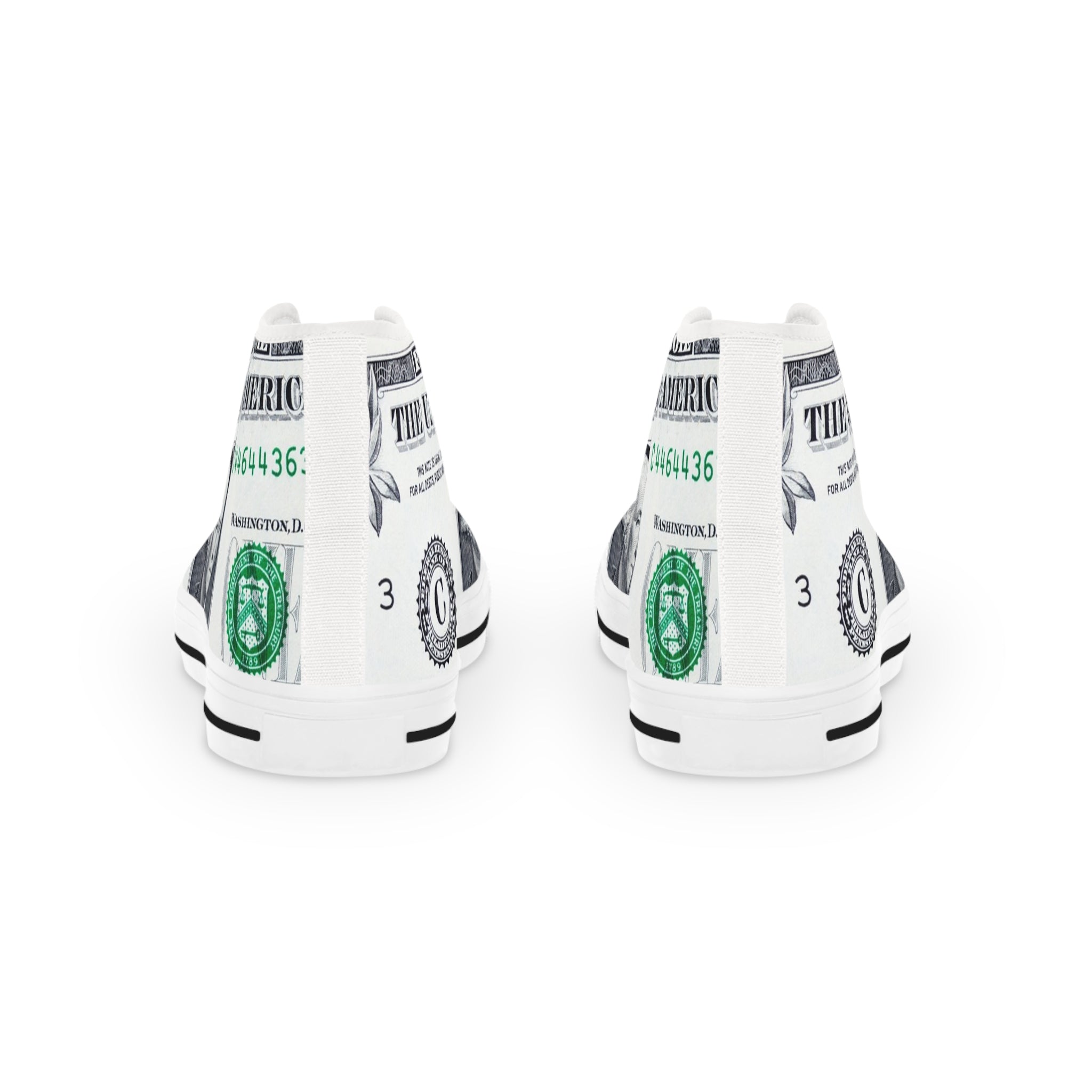 Money Collage Men's High Top Sneakers, Artsulli - Art is Long, Life is Short, Shoes, , , , , , , 