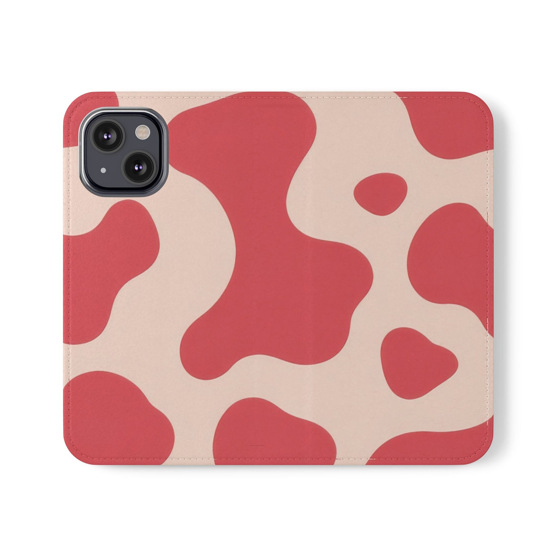 Red Jungle Cow Flip Cases, Artsulli - Art is Long, Life is Short, Phone Case, Size, iPhone 13 Mini, , , , , 27699678091022813132