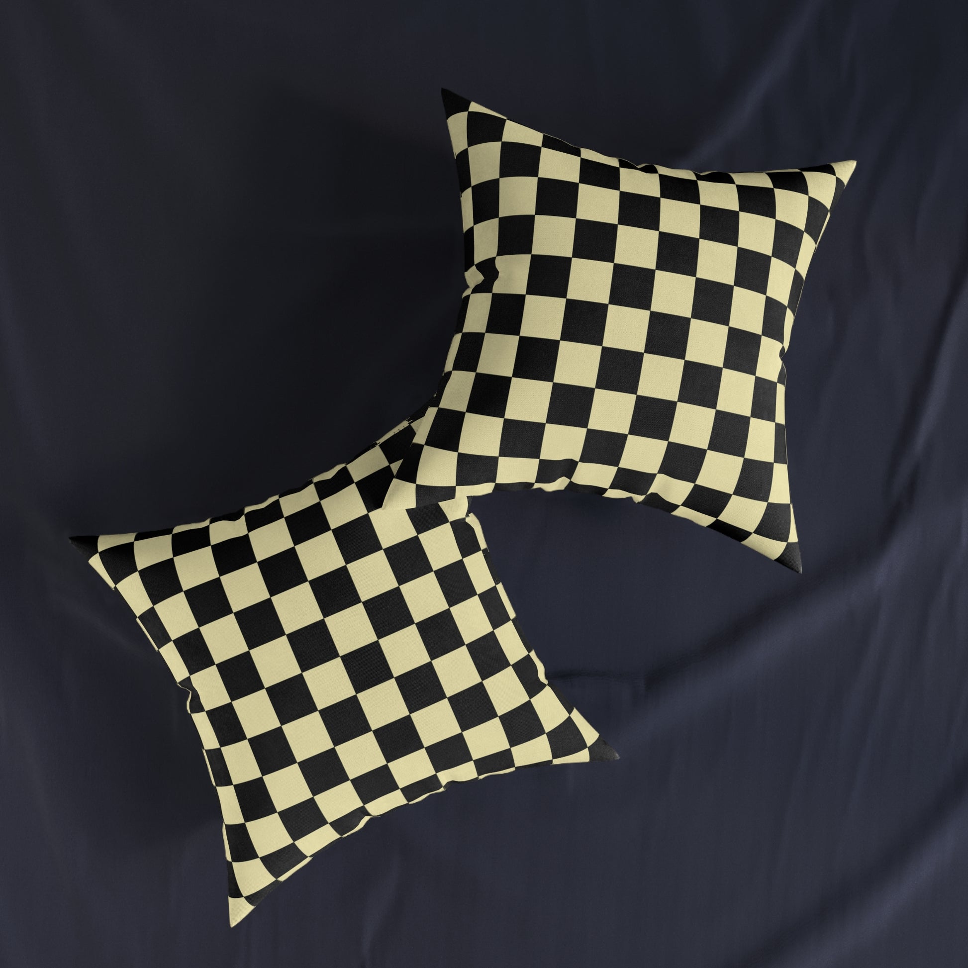 Checkerboard Black and Yellow Square Pillow, Artsulli - Art is Long, Life is Short, Home Decor, , , , , , , 