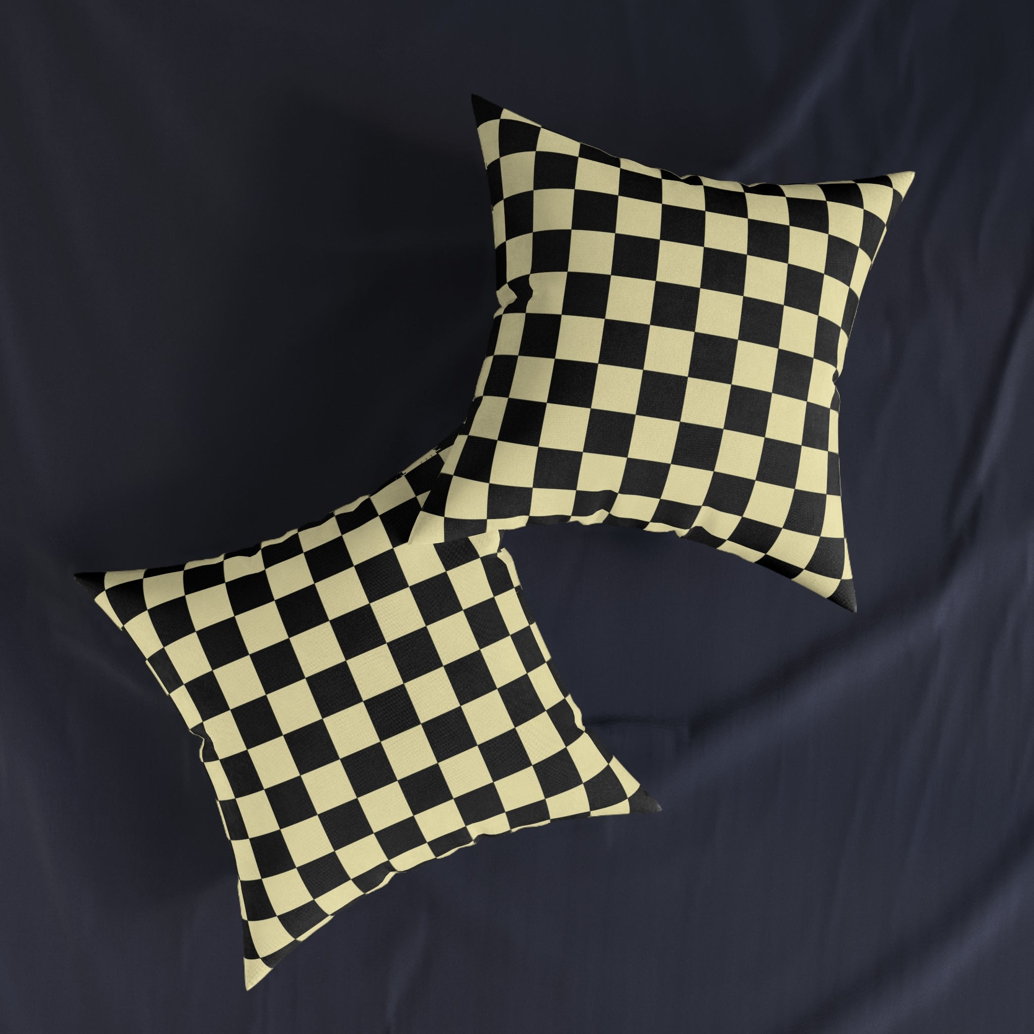 Checkerboard Black and Yellow Square Pillow, Artsulli - Art is Long, Life is Short, Home Decor, , , , , , , 