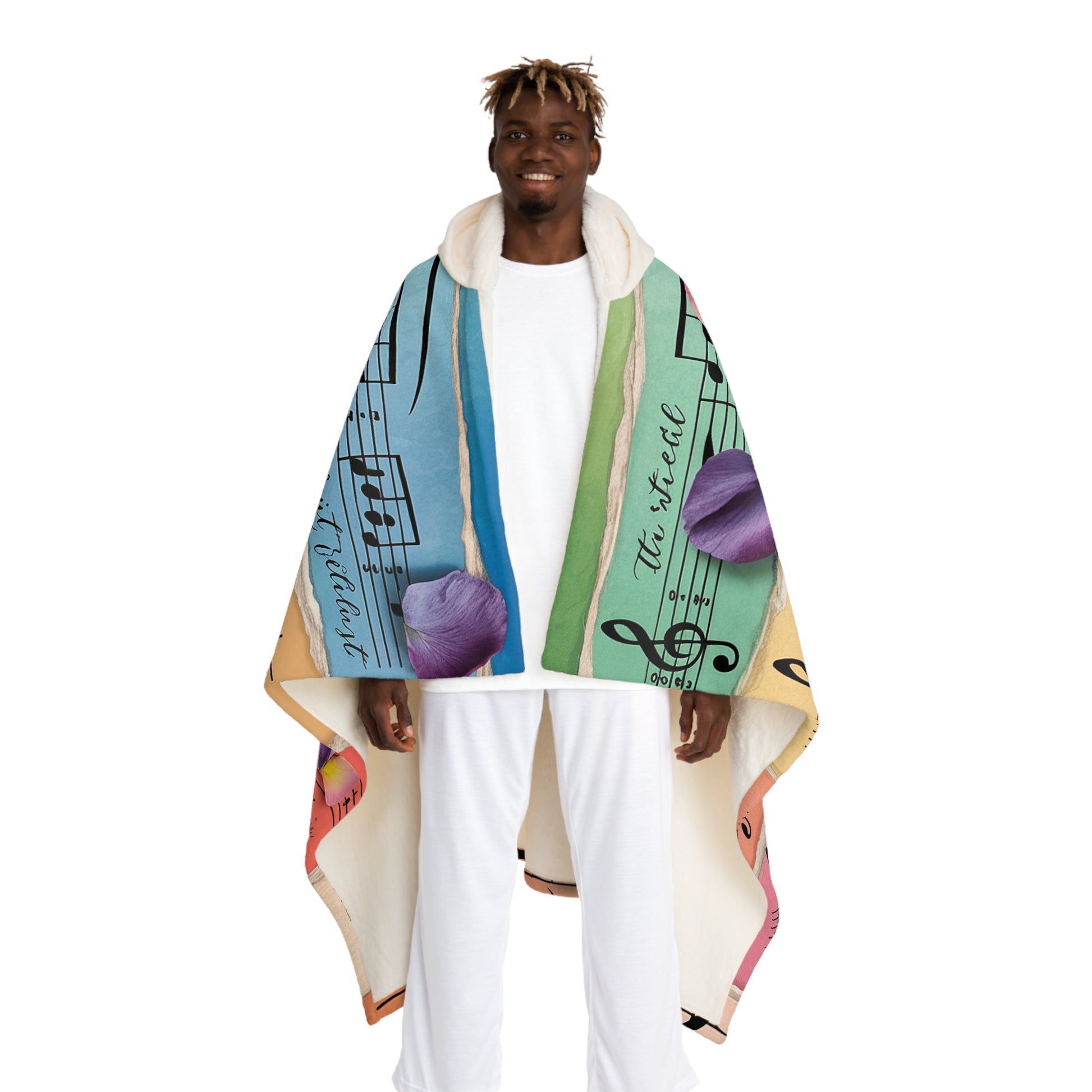 Torn Type Beat Sheet Music Multi-Color Hooded Sherpa Fleece Blanket, Artsulli - Art is Long, Life is Short, All Over Prints, Size, One size, Color, Cream, , , 40506700732216846508