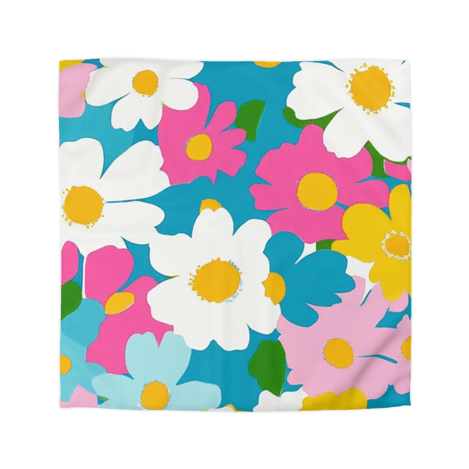 Flowers Multi-Color Microfiber Duvet Cover, Artsulli - Art is Long, Life is Short, Home Decor, Size, Queen, Color, Cream, , , 54437727877436