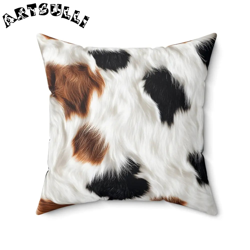 JAKKOUTTHEBXX Surreal Cow Skin Spun Polyester Square Pillow