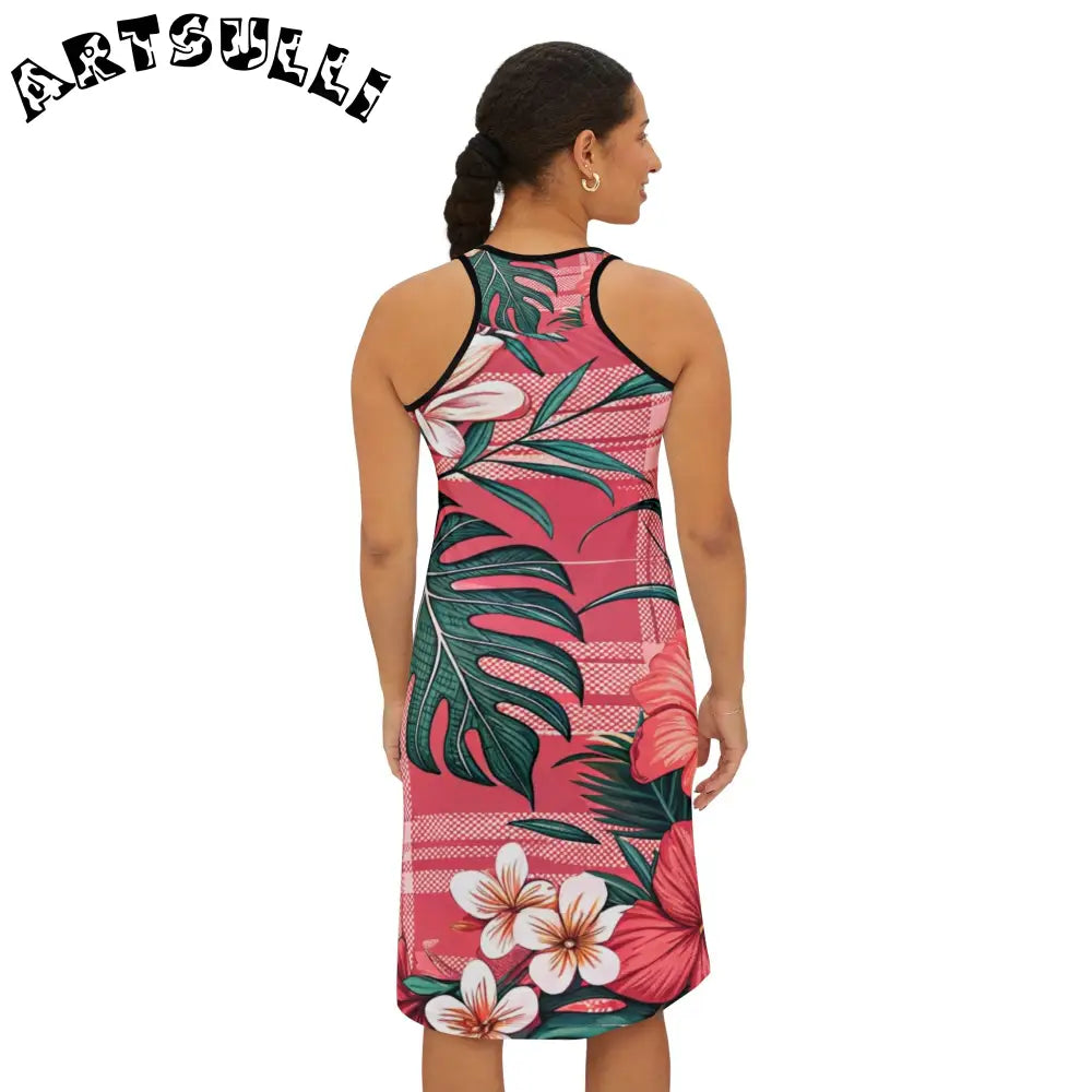 JAKKOUTTHEBXX Plaid x Floral Red and Green Women’s Racerback Dress