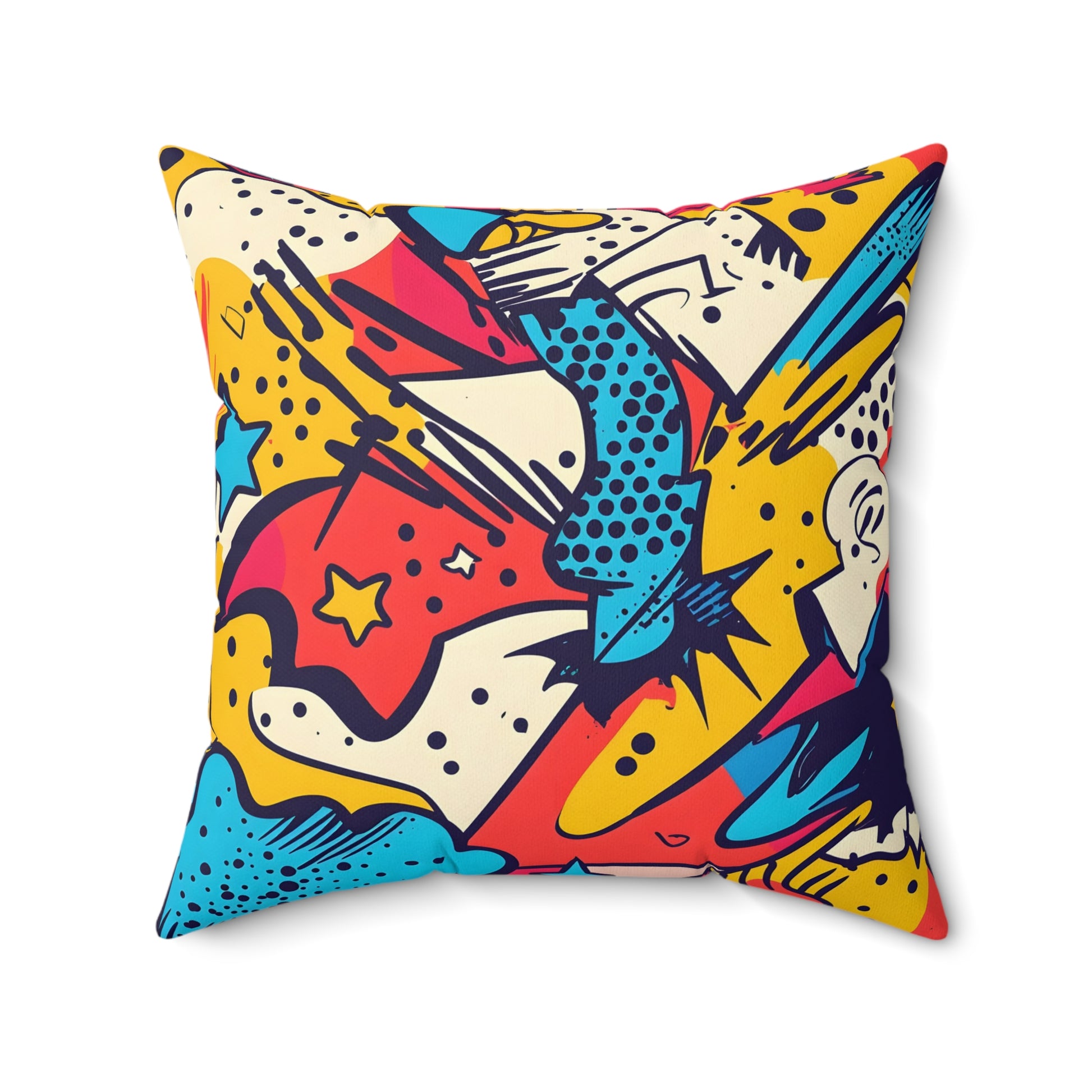 Comic x Pop Art Spun Polyester Square Pillow, Artsulli - Art is Long, Life is Short, Home Decor, Size, 20" × 20", , , , , 17113591301293750406