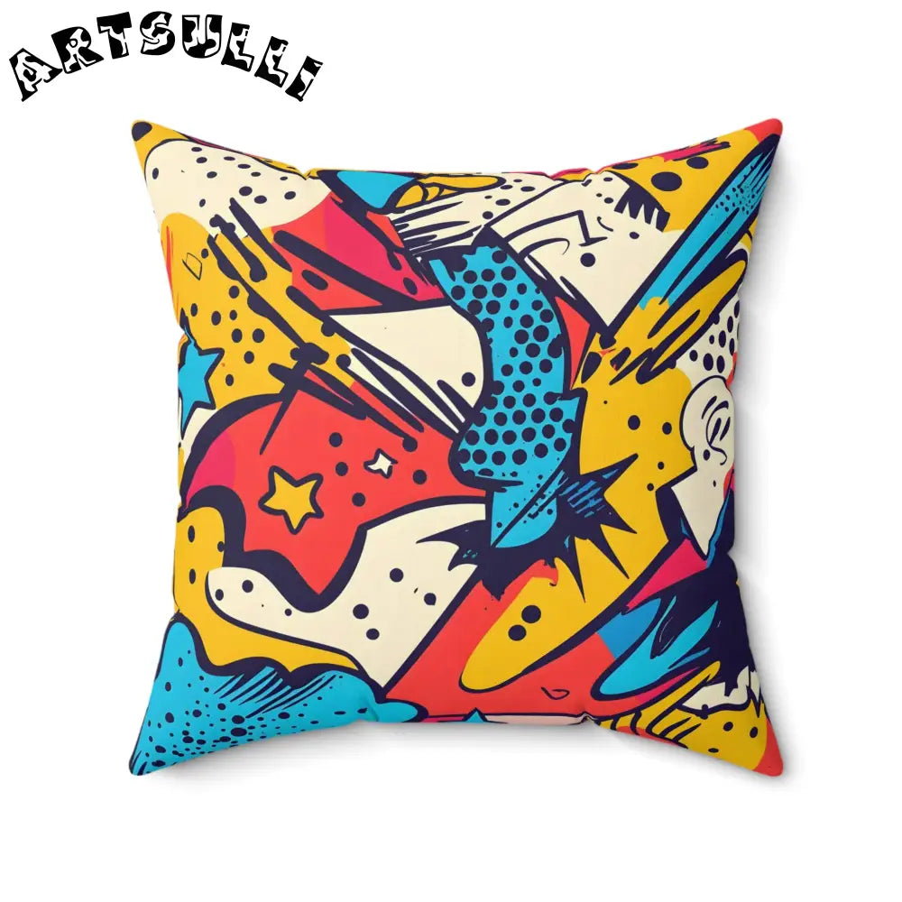 JAKKOUTTHEBXX Comic x Pop Art Spun Polyester Square Pillow
