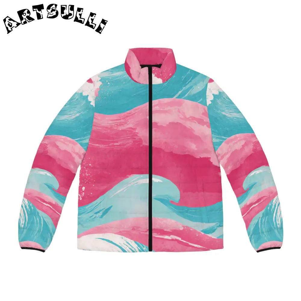 JAKKOUTTHEBXX The Great Pastelwave Pink and Blue Men’s Puffer Jacket