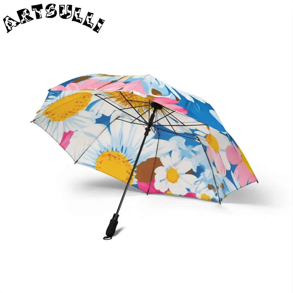 JAKKOUTTHEBXX CDG Daisy Dream Blue Semi-Automatic Foldable Umbrella