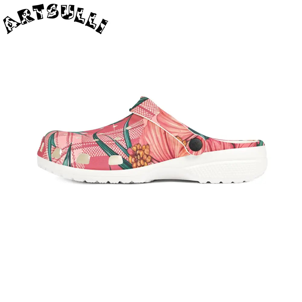 JAKKOUTTHEBXX Plaid x Floral Red and GreenEVA Foam Rubber Shoes