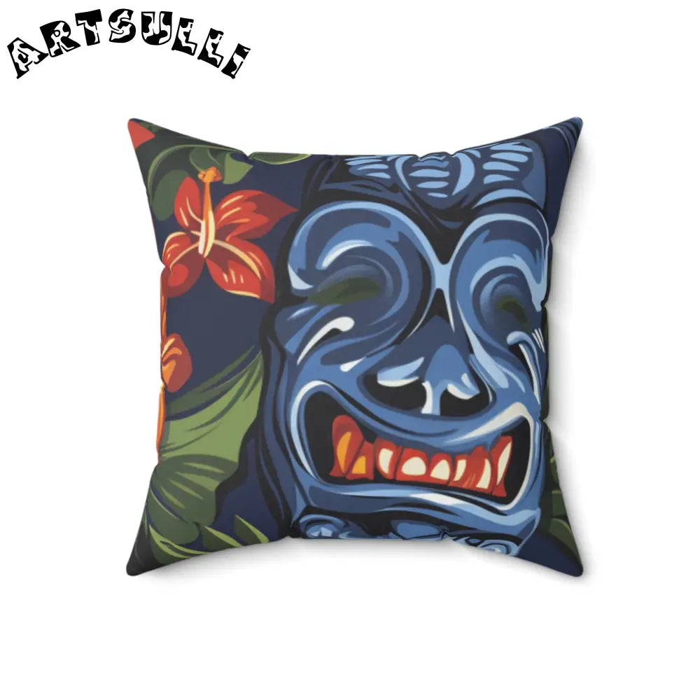 JAKKOUTTHEBXX Tropical Floral Dark Blue Indoor Pillow 2025
