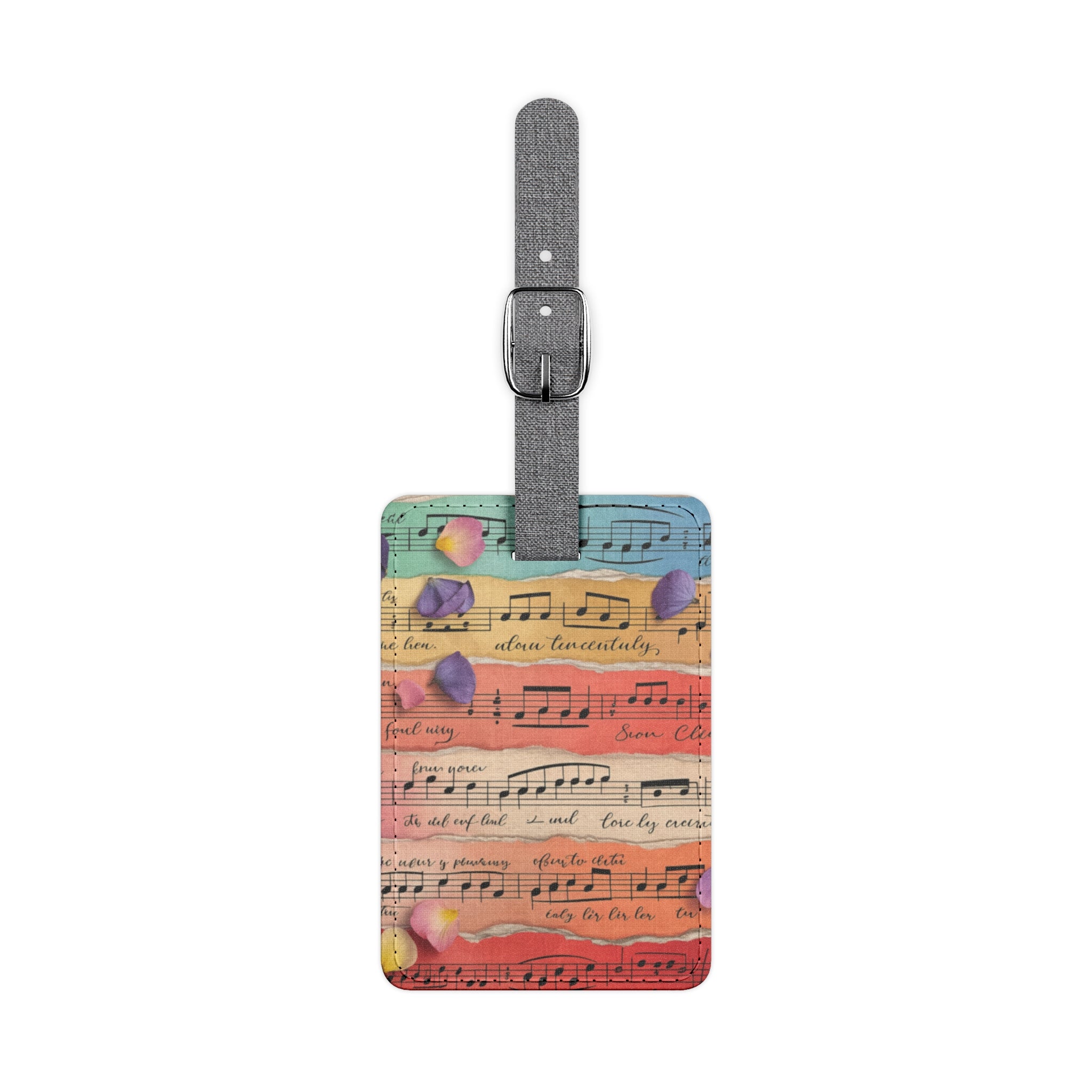 Torn Type Beat Sheet Music Multi-Color Saffiano Polyester Luggage Tag, Rectangle, Artsulli - Art is Long, Life is Short, Accessories, Size, One size, Shape, Rectangle, , , 14977809236462117665