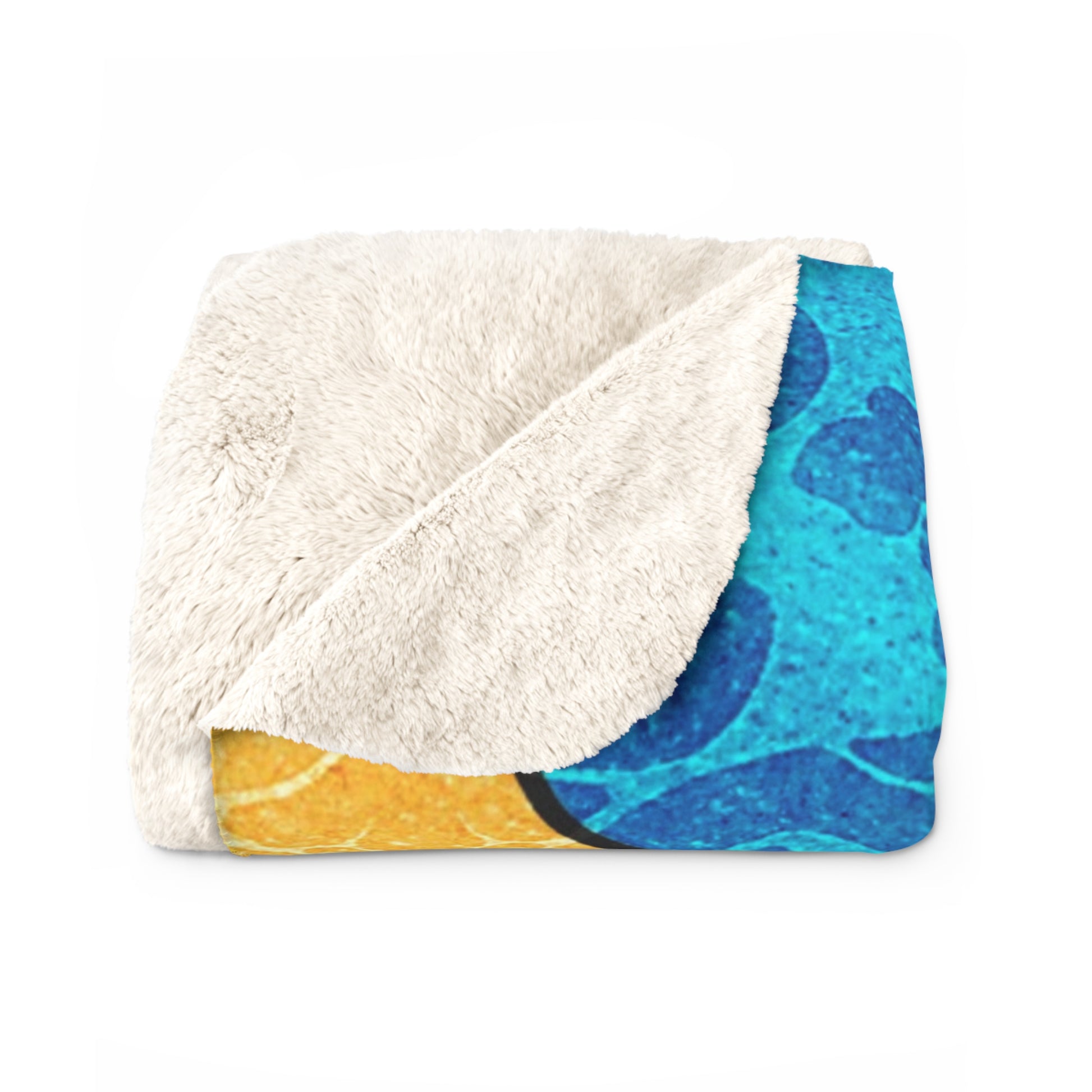 Groovy Yellow Floral Kl Sherpa Fleece Blanket, Artsulli - Art is Long, Life is Short, Home Decor, , , , , , , 