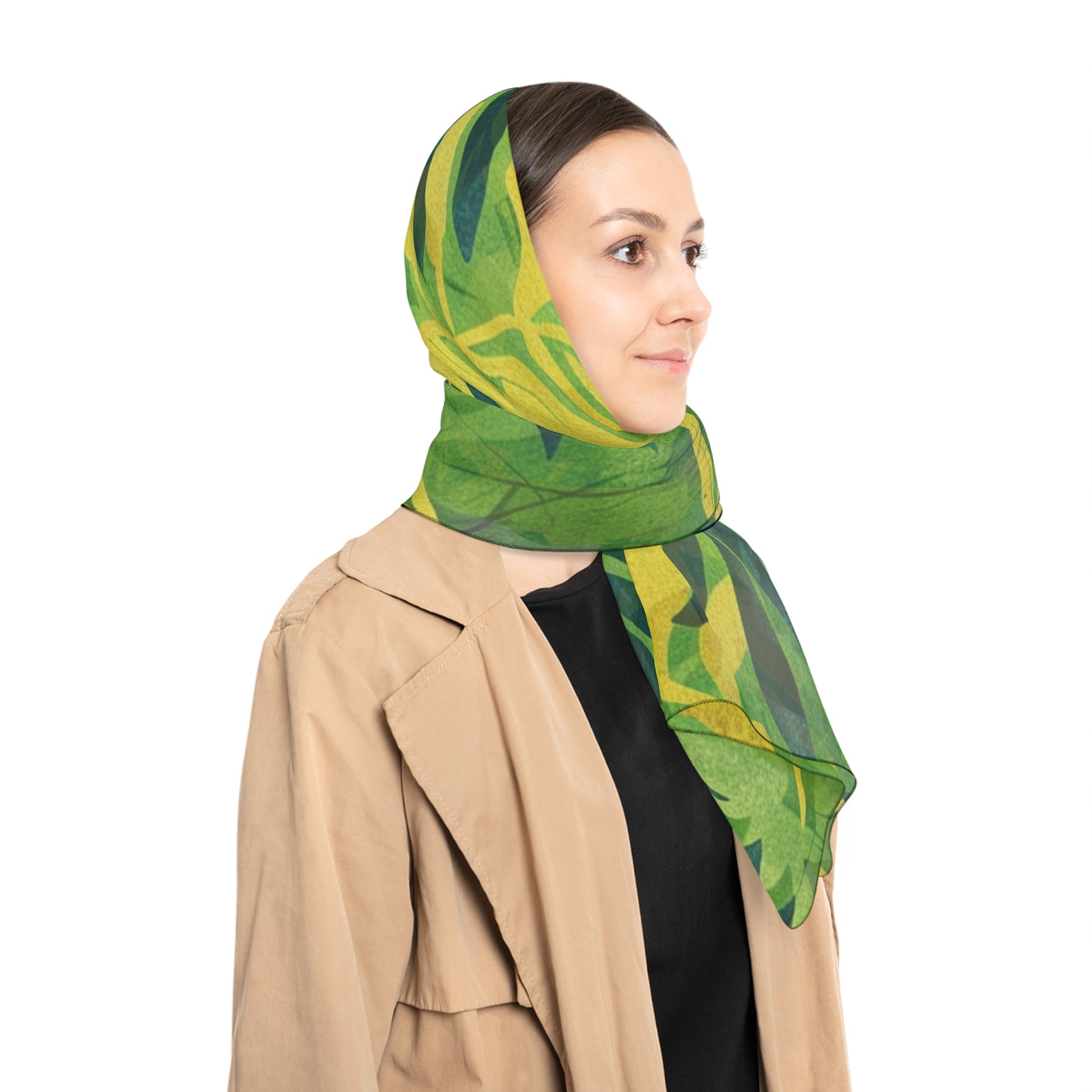 Green Leaf x Yellow Leaf x Tropical x Jungle Poly Scarf, Artsulli - Art is Long, Life is Short, Accessories, , , , , , , 