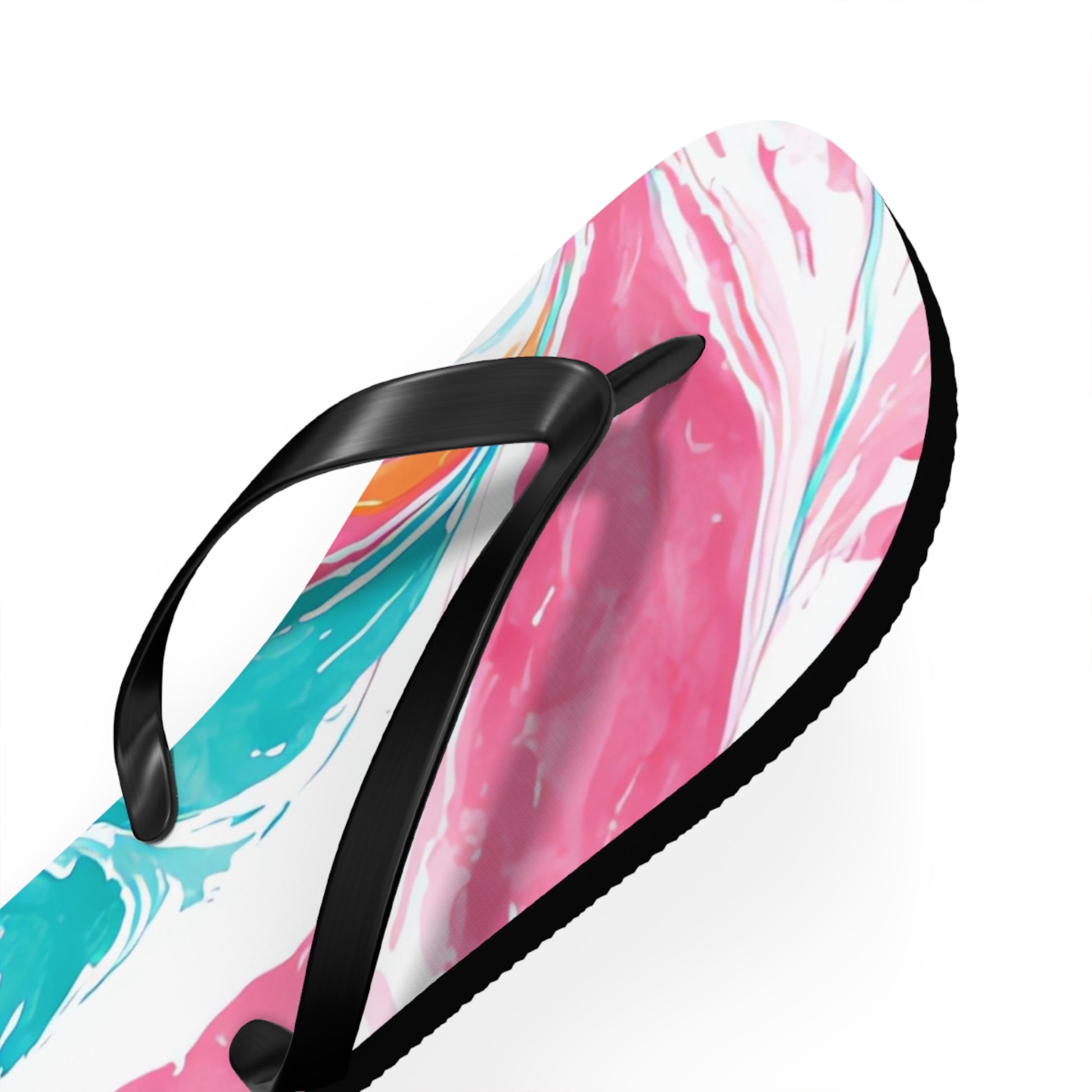 Liquid Pastel Spill Multi-Color Flip Flops, Artsulli - Art is Long, Life is Short, Shoes, , , , , , , 