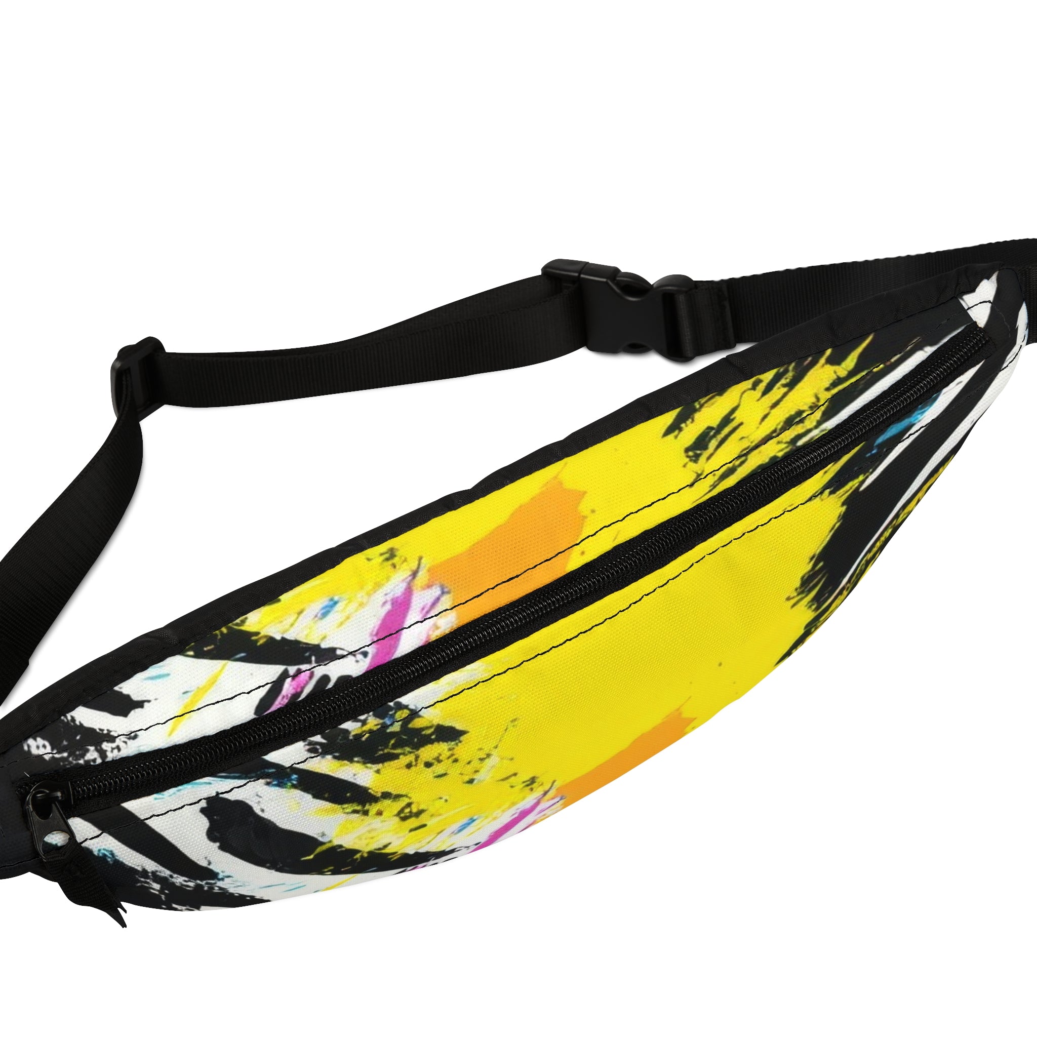 Zebra Stripes x Leapord Print x Paint Splatter Multi-Color Fanny Pack, Artsulli - Art is Long, Life is Short, Bags, , , , , , , 