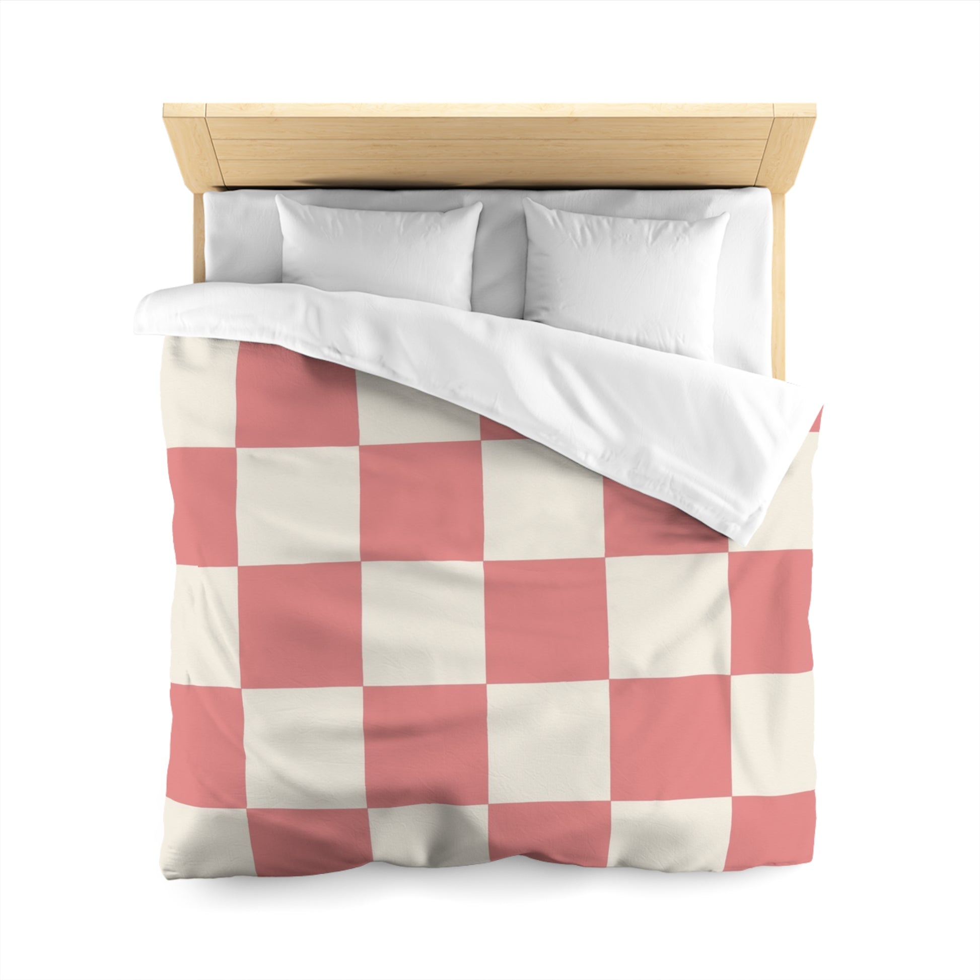 Retro Checkered Grassland Sprites Microfiber Duvet Cover, Artsulli - Art is Long, Life is Short, Home Decor, , , , , , , 