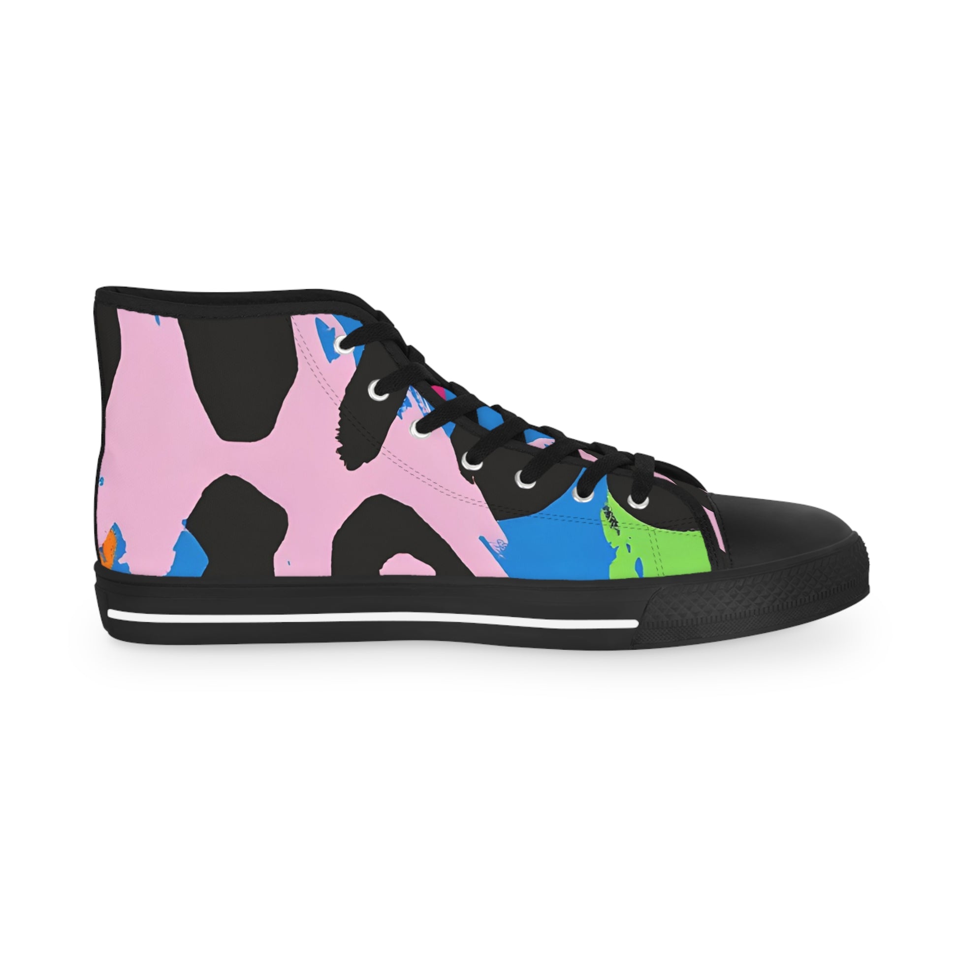 90s Neon Men's High Top Sneakers, Artsulli - Art is Long, Life is Short, Shoes, , , , , , , 