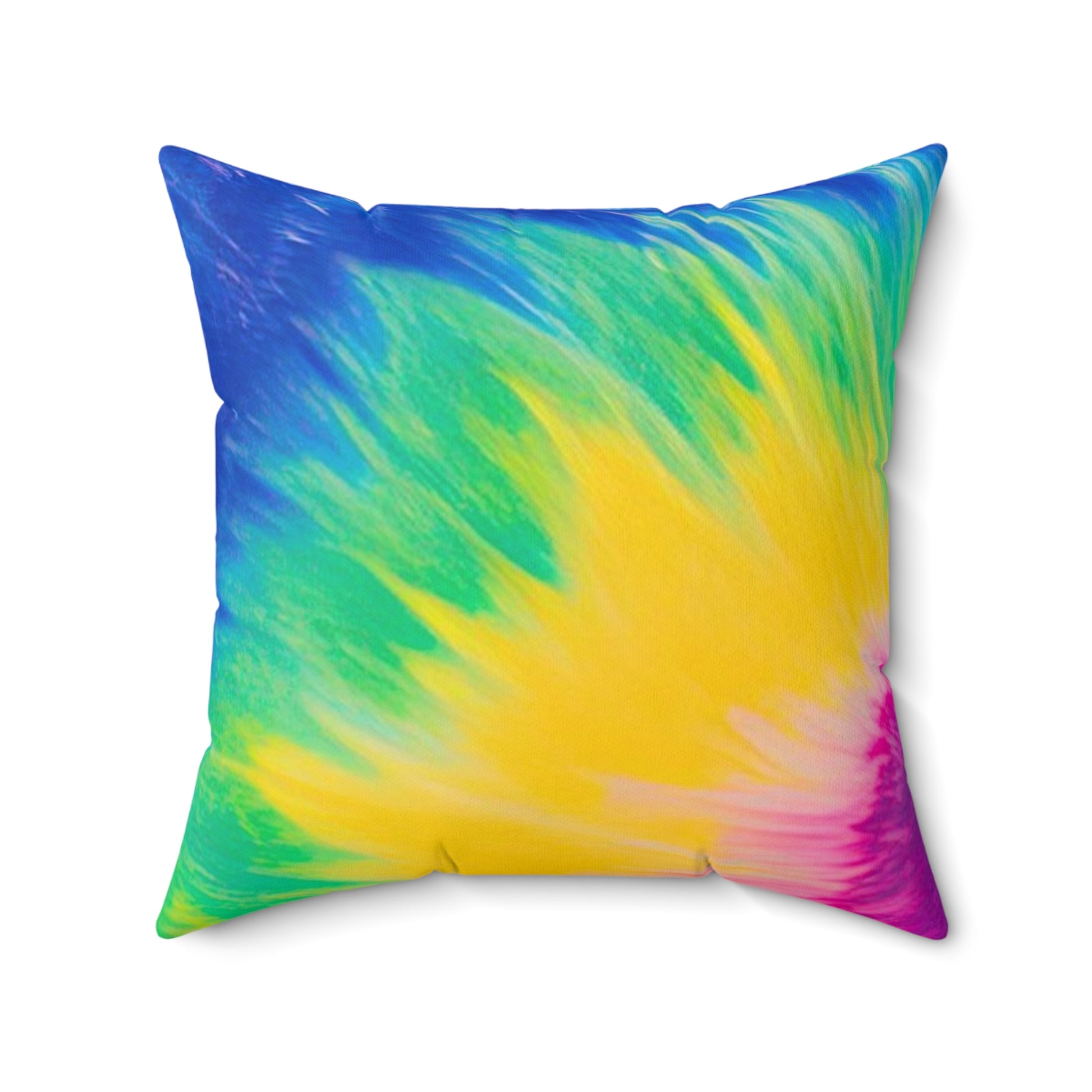 Psychedelic Tie Dye Spun Polyester Square Pillow, Artsulli - Art is Long, Life is Short, Home Decor, Size, 20" × 20", , , , , 13524515859664029726