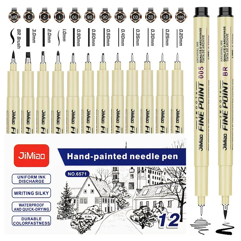 Buy The Best By Artsulli - Art is Long Life Short - Professional 6/12pc Manga Marker Set Fine Line Sketch Pens for Drawing Illustration &