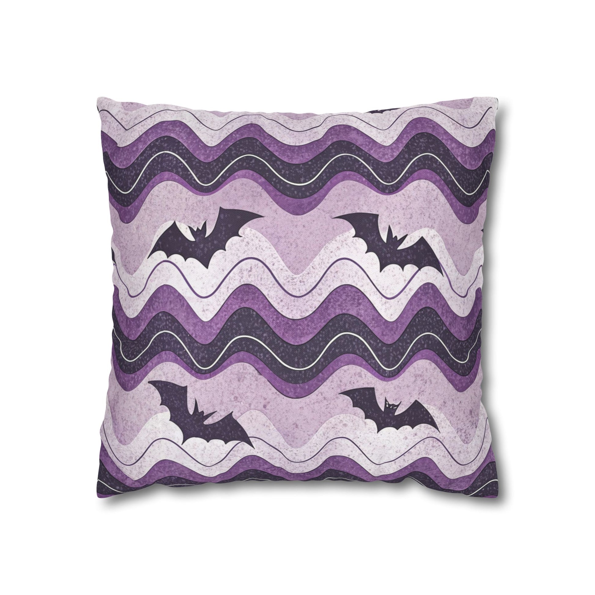Bat Wave Spun Polyester Square Pillowcase, Artsulli - Art is Long, Life is Short, Home Decor, Size, 16" × 16", , , , , 44804405721268