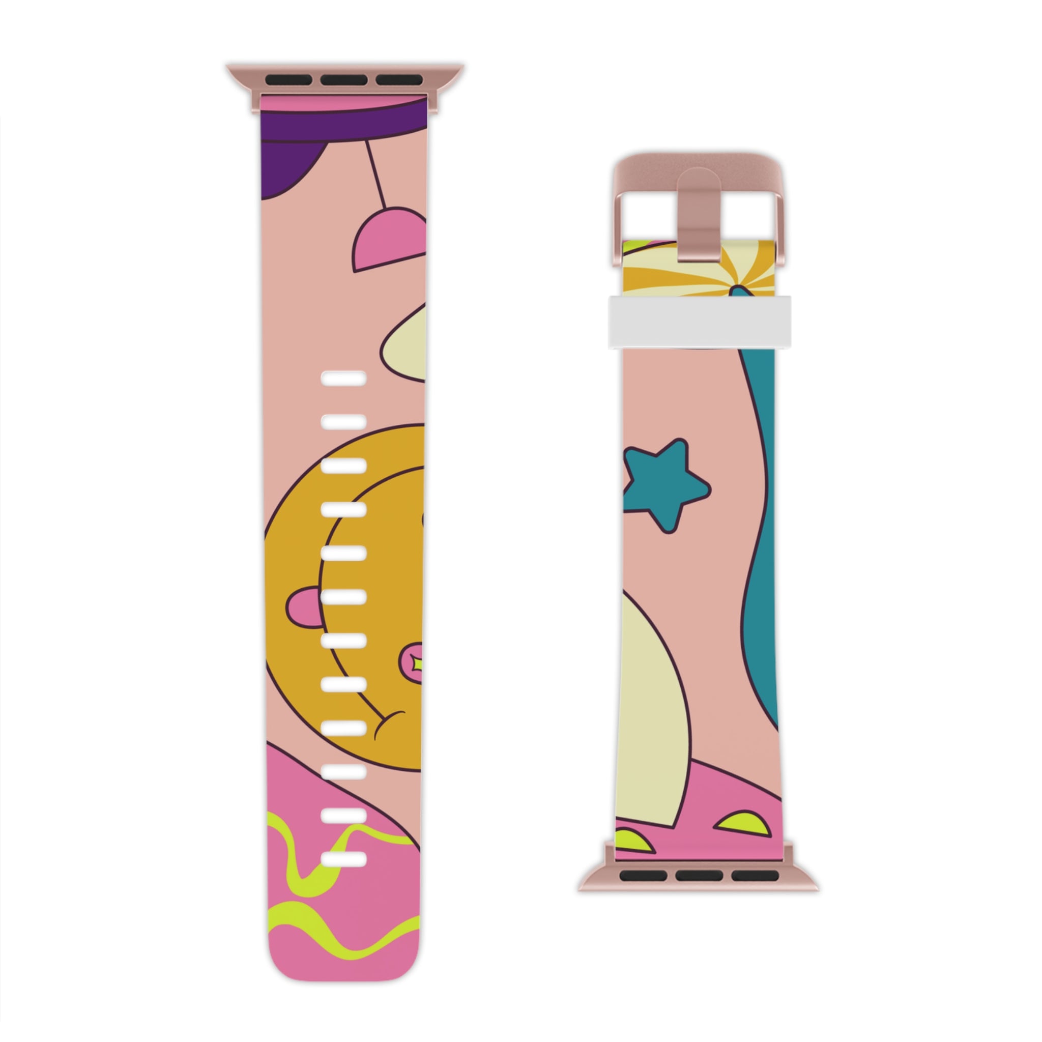 Trippy Spaceships Pink Watch Band for Apple Watch, Artsulli - Art is Long, Life is Short, Accessories, , , , , , , 
